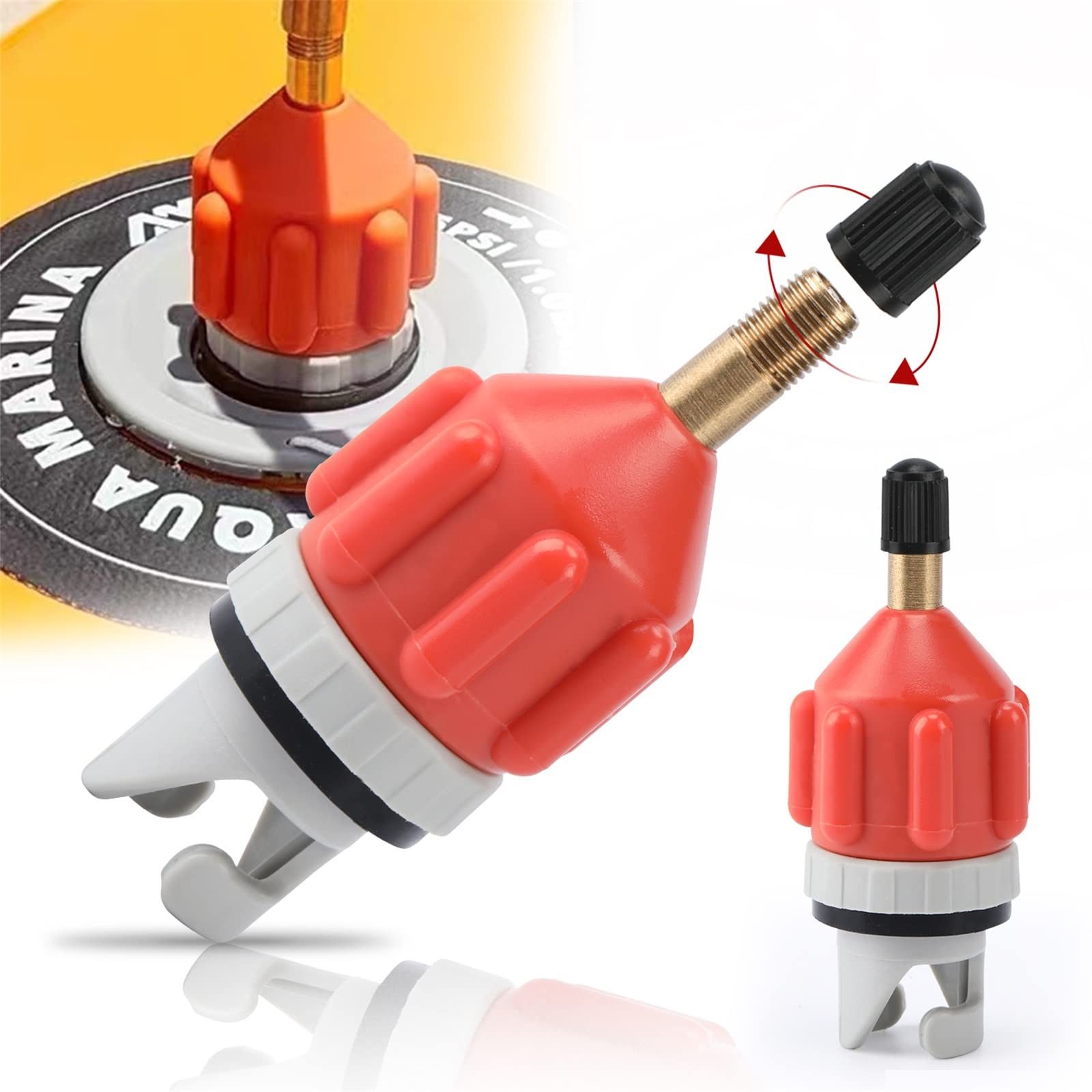 MOPUEA SUP-Pumpe Adapter für Schlauchboote Kompressor Luft Ventiladapter (Adapter Konventionelle Aufblasbares Boot Luftpumpe Luftventiladapter, 1-tlg), Konverter Pumpkopf Anschluss für Kajak Stand Up Paddle Board
