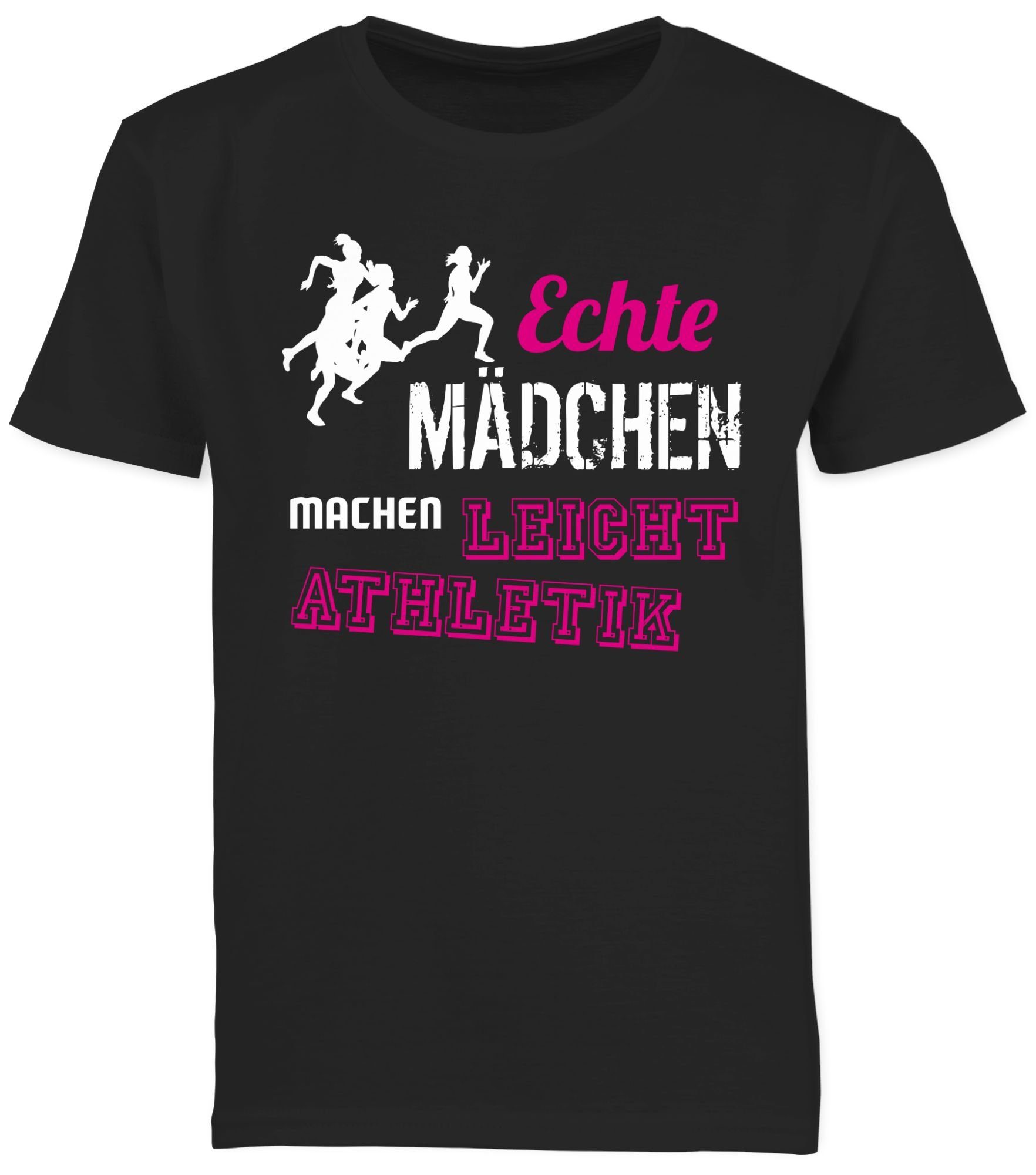 Shirtracer T-Shirt Echte Mädchen machen Leichtathletik (1-tlg) Kinder Sport Kleidung