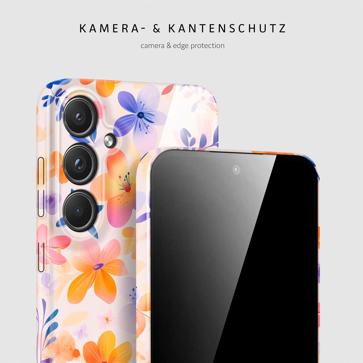 ONEFLOW Handyhülle für Samsung Galaxy A55 5G Hülle dünn Flower Cover Farbig Bunt 6,5 Zoll, Blumen Muster Handy Schutzhülle in Floral Design Case mit Kameraschutz