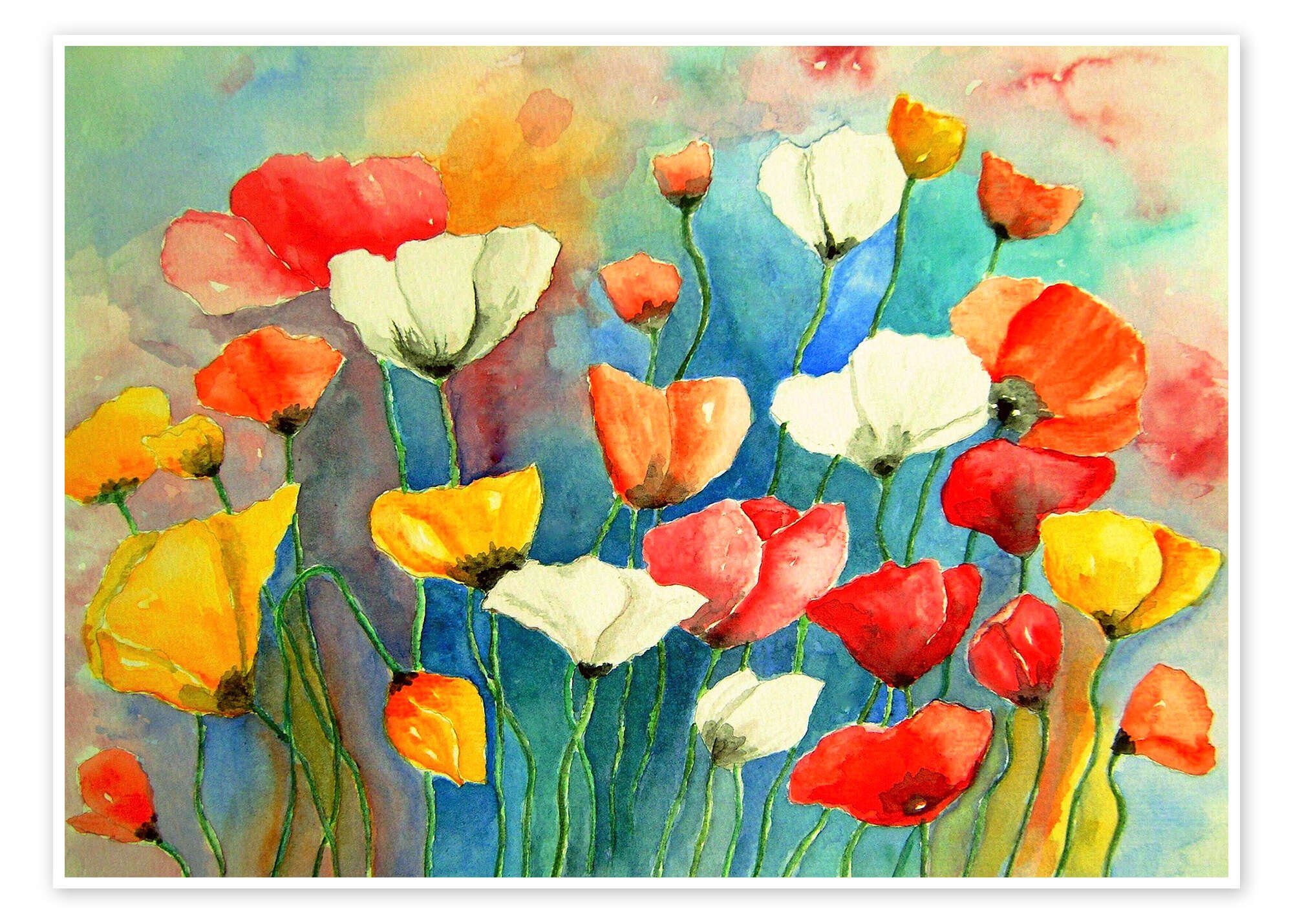 Posterlounge Wandbild Bunter Mohn, siegfried2838, erhältlich als Poster, Leinwandbild, Wandsticker oder Acrylglasbild