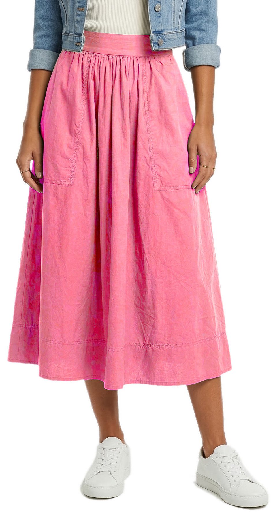dy_mode A-Linien-Rock Damen Freizeit Rock Baumwolle Midi-Rock Faltenrock A- günstig online kaufen