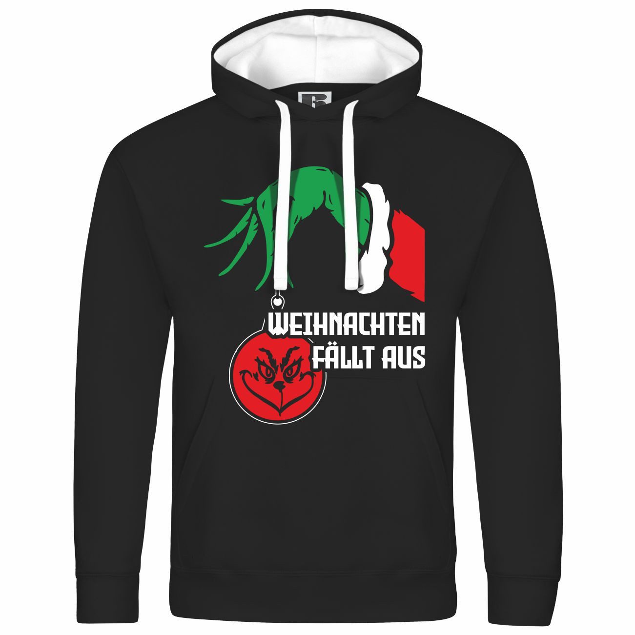 schwarz/weiße Kapuze