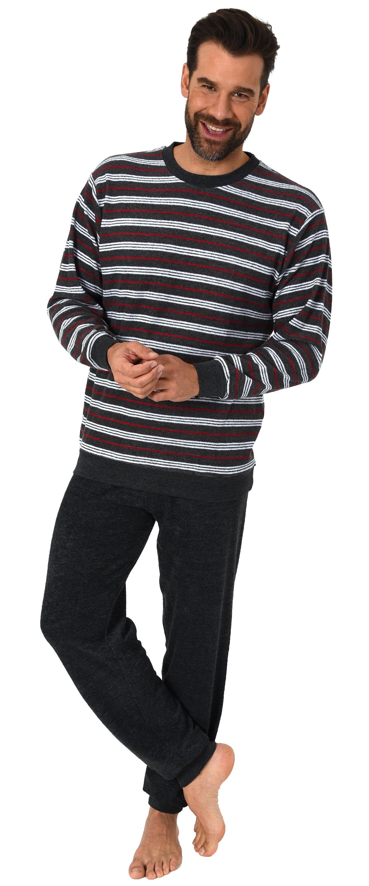 Normann Pyjama Herren Übergrössen Frottee Schlafanzug lang mit Bündchen günstig online kaufen