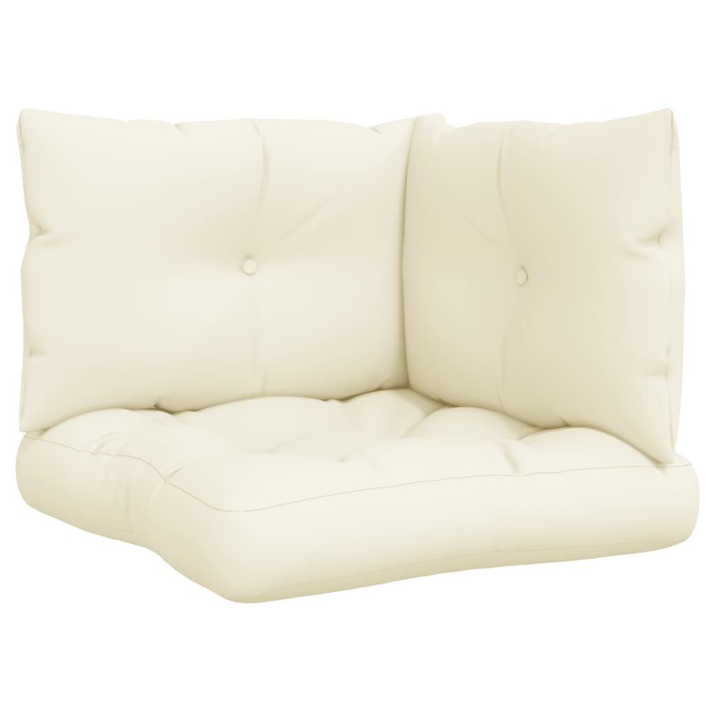 vidaXL Sitzauflage Palettenkissen 3-tlg. Creme Stoff, günstig online kaufen
