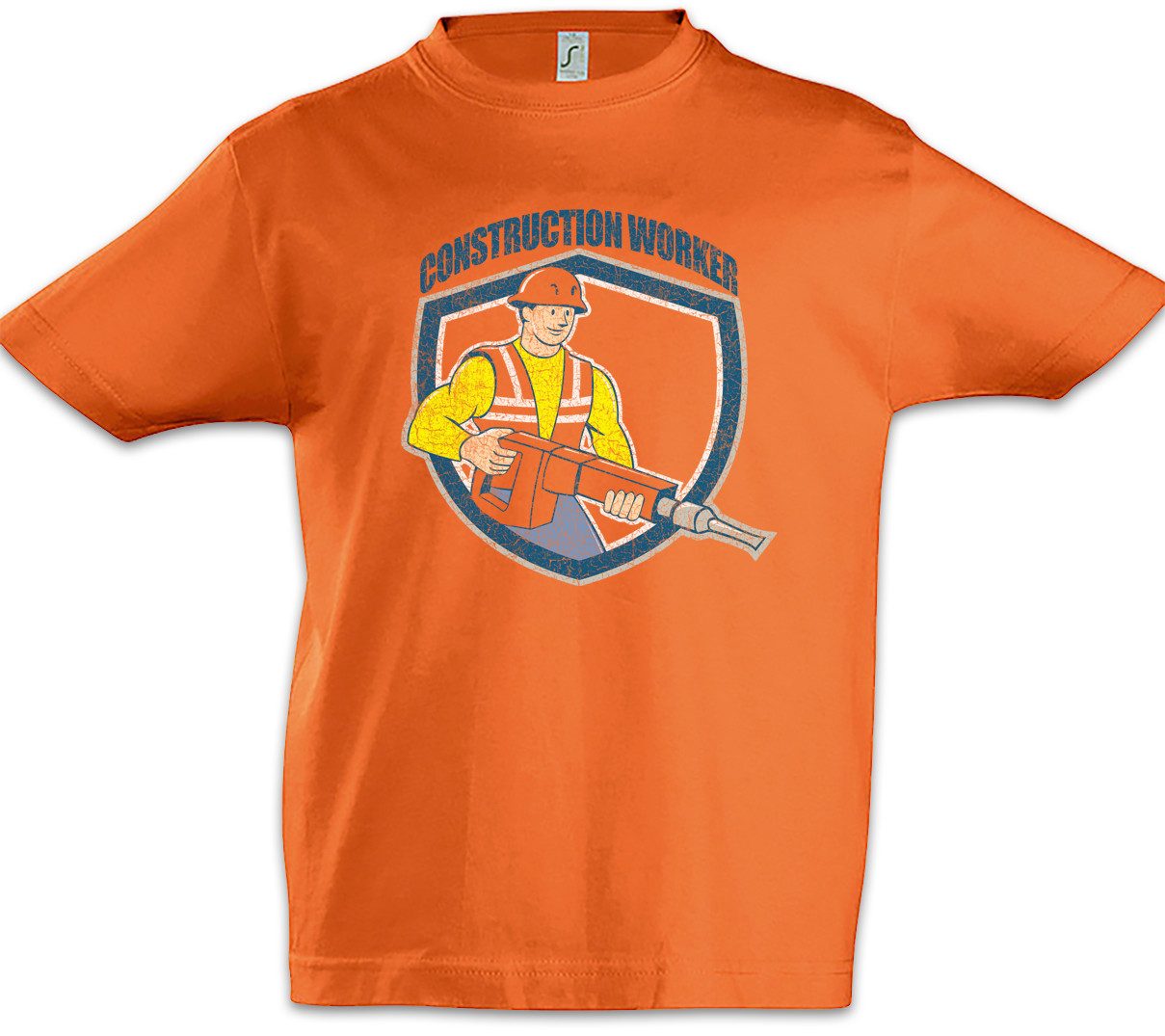 Print-Shirt Construction Worker III Kinder T-Shirt Maurer Handwerk Handwerker