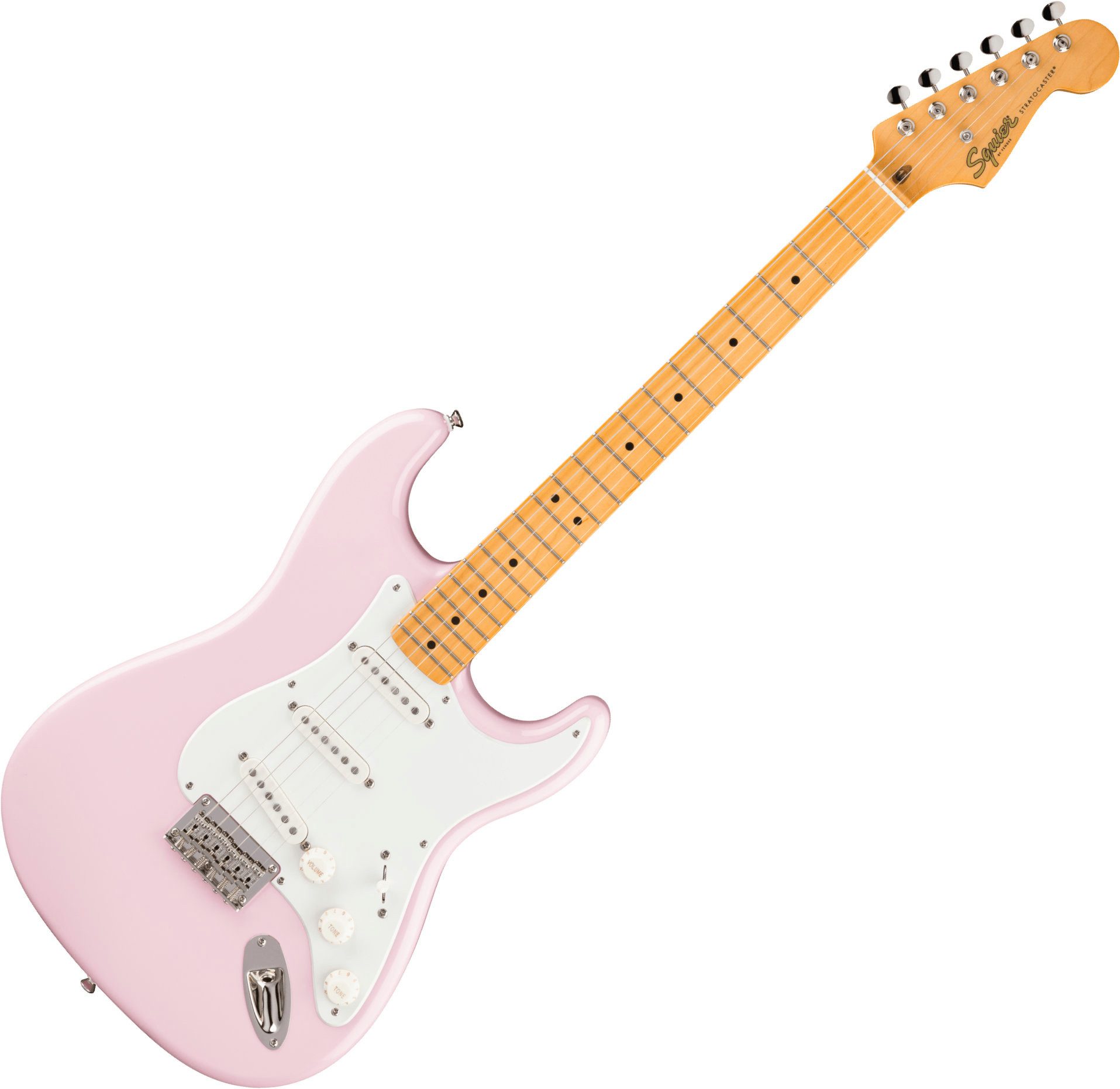 Squier E-Gitarre Classic Vibe '50s Stratocaster HT Shell Pink, Stratocaster, mit Ahorn-Griffbrett