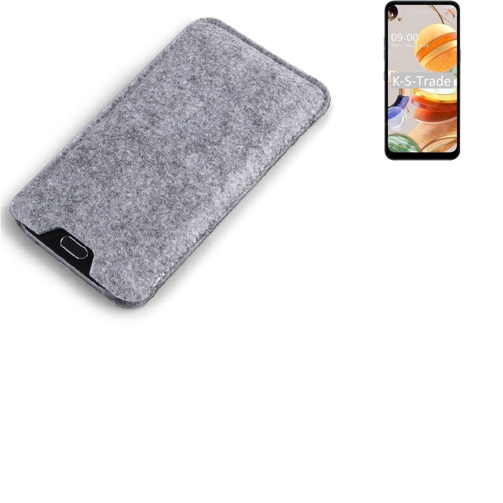 K-S-Trade Handyhülle für LG Electronics K61, Filz Handyhülle Schutzhülle Filztasche Filz Tasche Case Sleeve