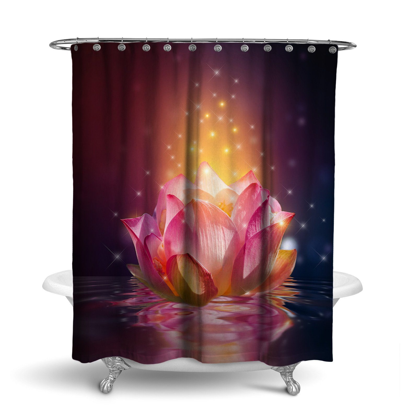RAHMENLOS® Duschvorhang Motiv Lotus - 180 cm x 200 cm Breite 180 cm