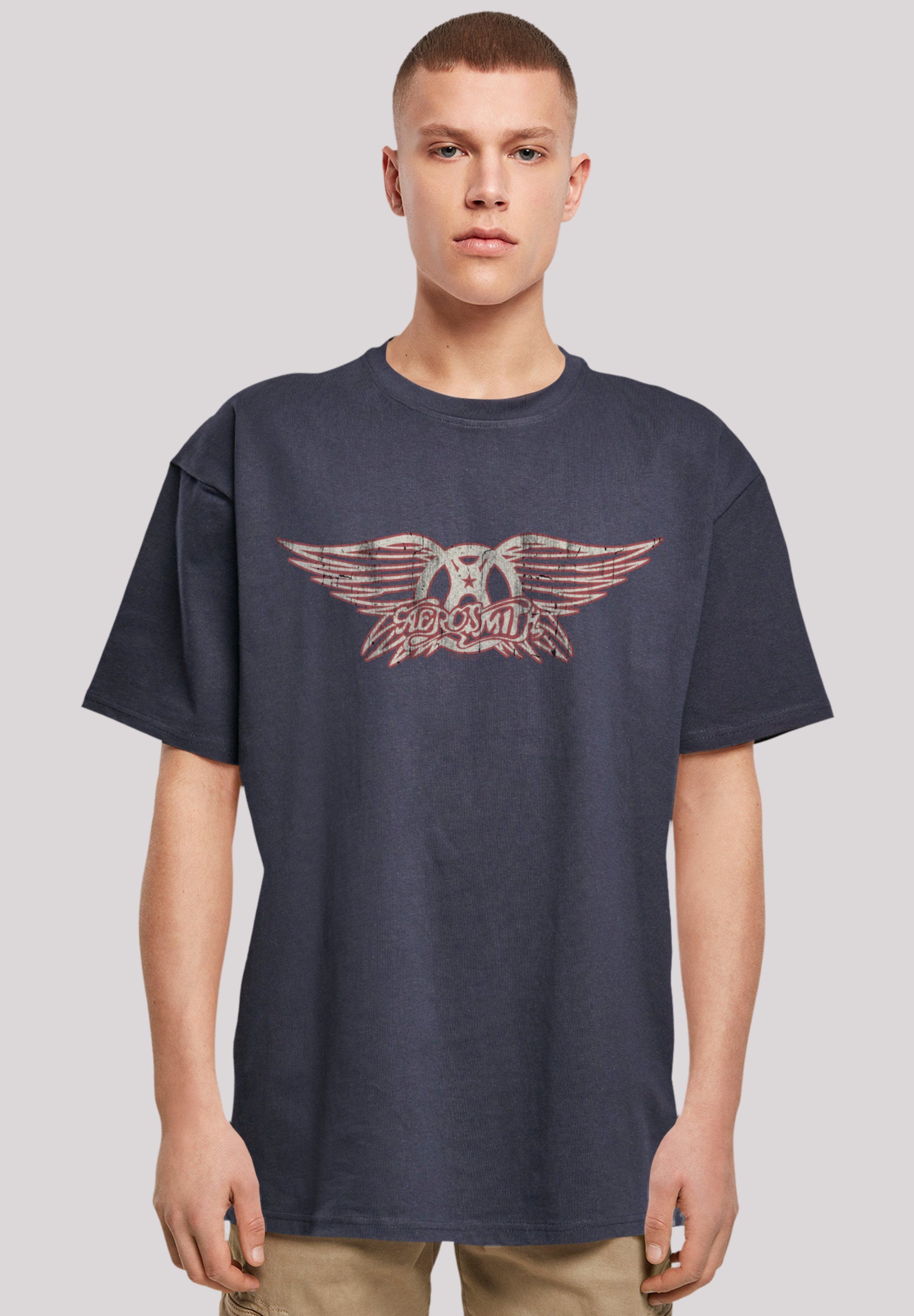 F4NT4STIC T-Shirt Aerosmith Rock Band Logo Premium Qualität, Rock-Musik, Band navy