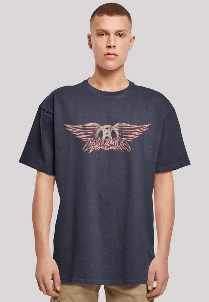 F4NT4STIC T-Shirt Aerosmith Rock Band Logo Premium Qualität, Rock-Musik,  Band, Weite Passform und überschnittene Schultern