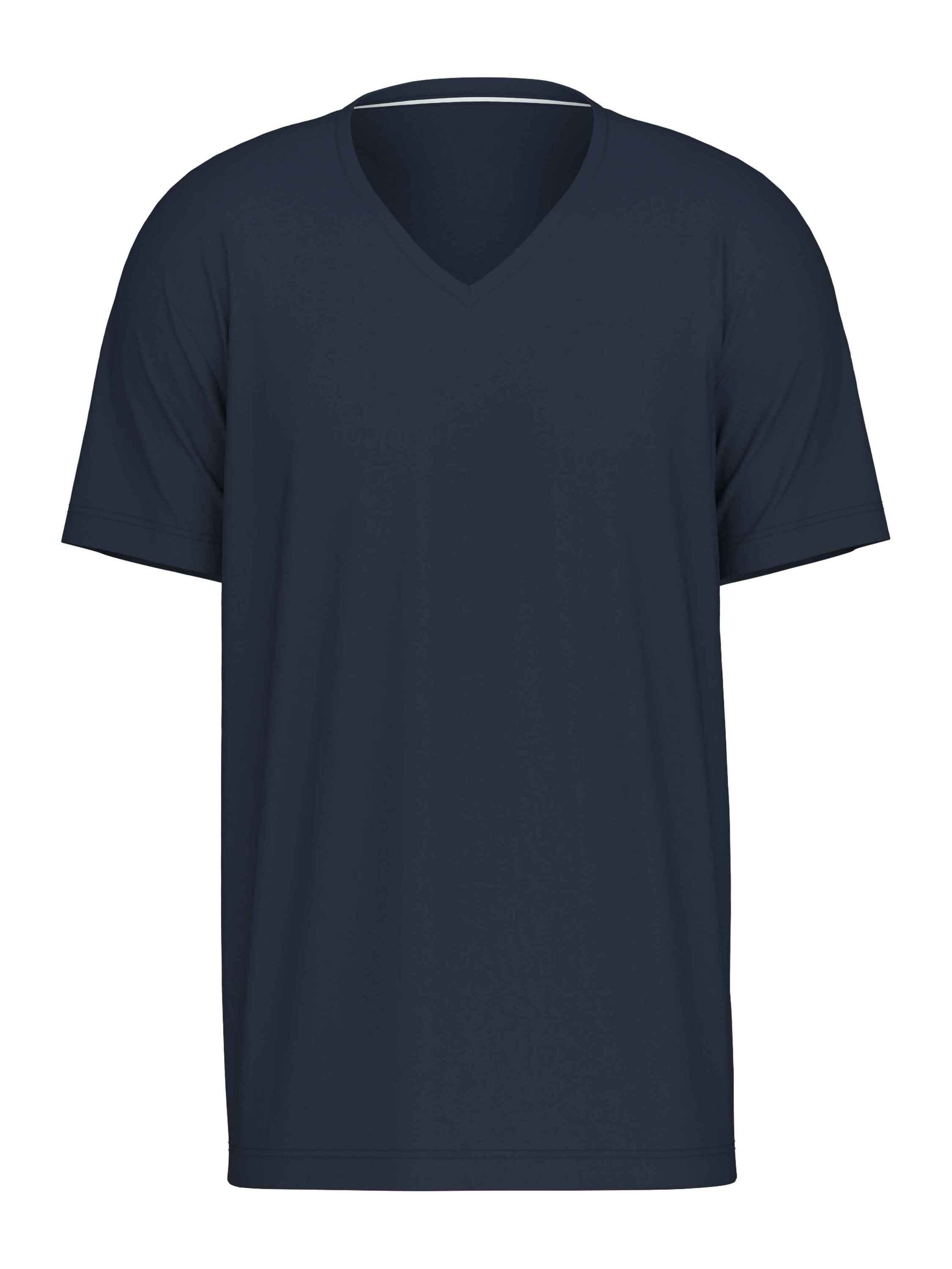 dark CALIDA V-Neck (1-tlg) sapphire Kurzarmshirt Kurzarm-Shirt,