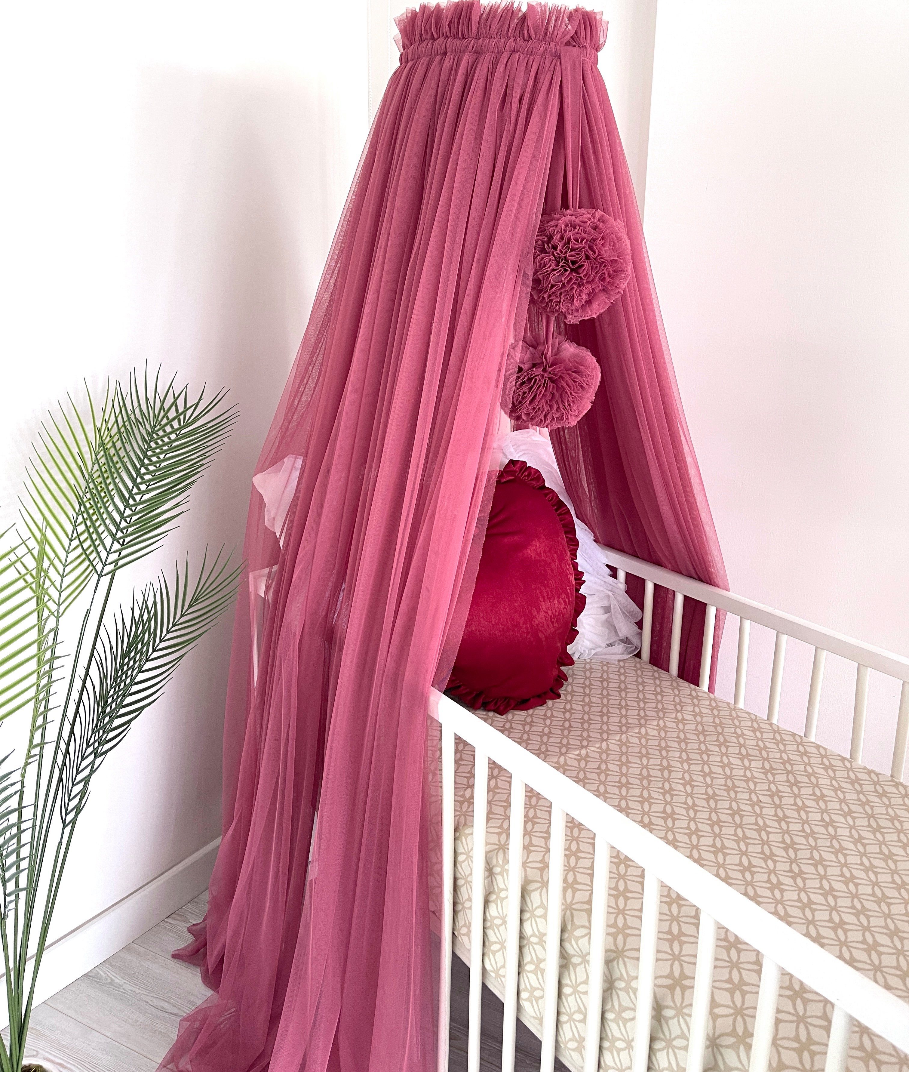 Baby Fancyroom Betthimmel Betthimmel aus 12 Meter Tüll aus 1. Klasse für Kinderbett Gitterbett, Himmel für Babybett Kinderbett