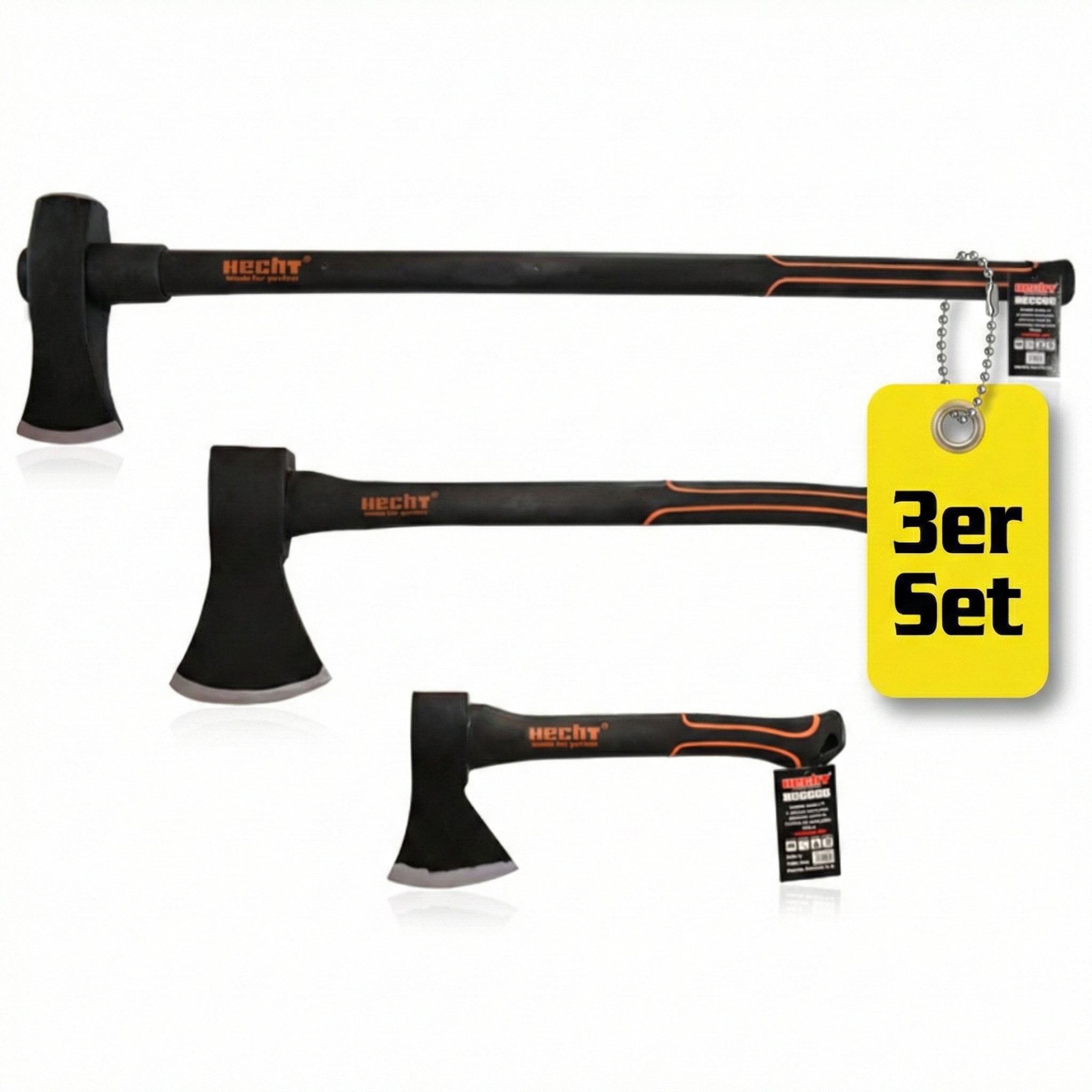Hecht Axt 30cm Beil 55cm Axt 85cm Spaltaxt Set, (3-St), Fiberglaskern, mit günstig online kaufen