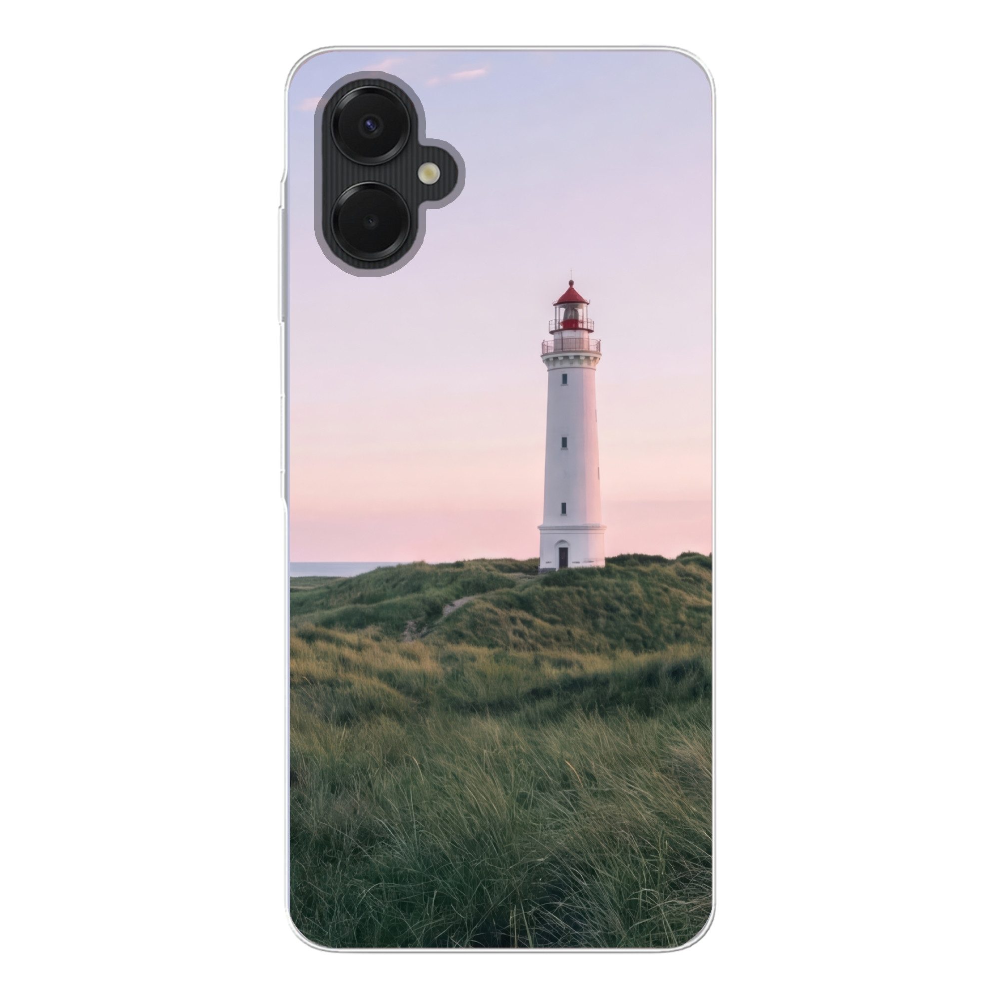 MuchoWow Handyhülle für Samsung Galaxy A06 5G Leuchtturm - Dünenlandschaft - Meer, Smartphone-Bumper, Print, Handy Schutzhülle Dünn