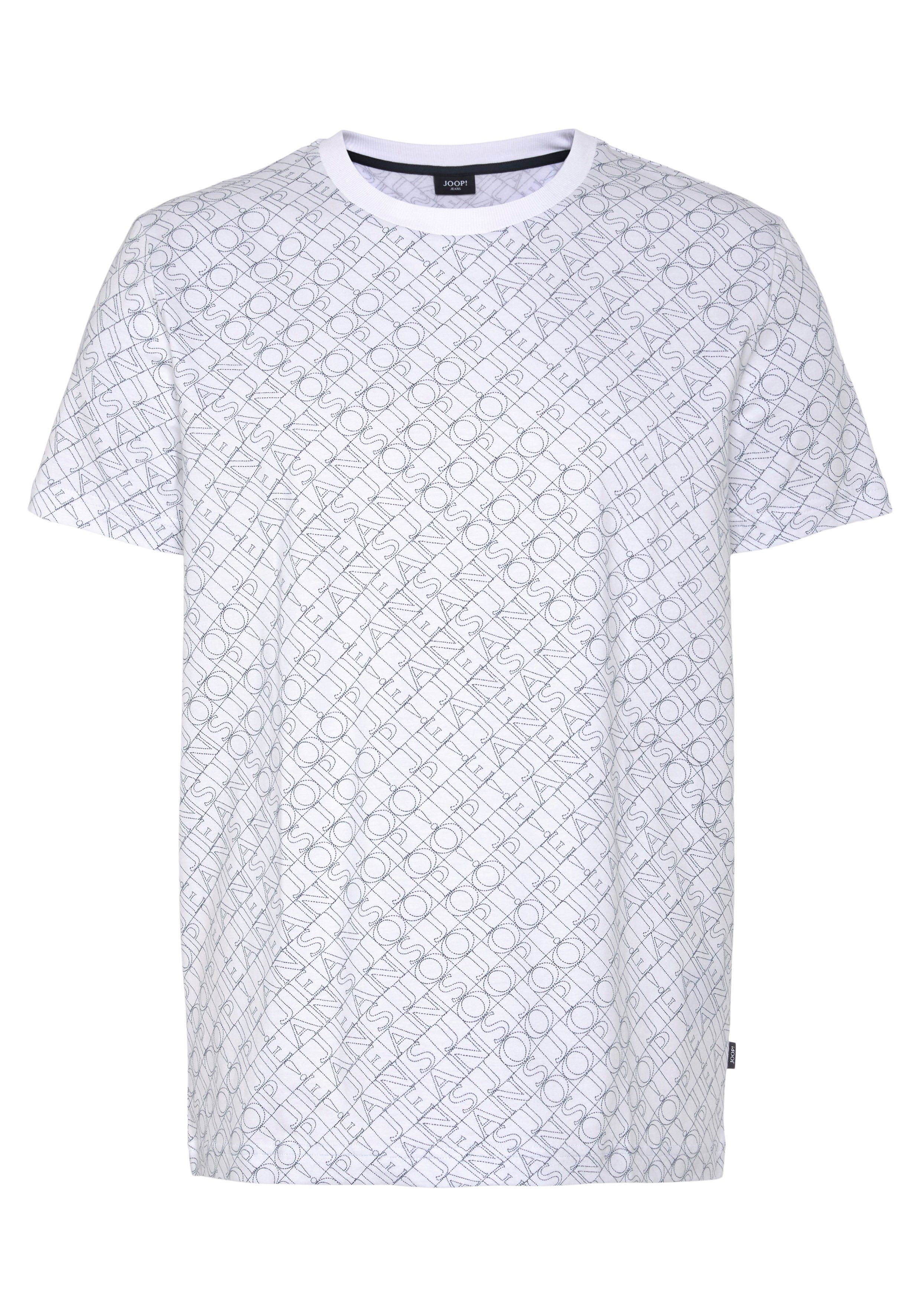 Joop Jeans T-Shirt mit allover Logoprint weiß gemustert