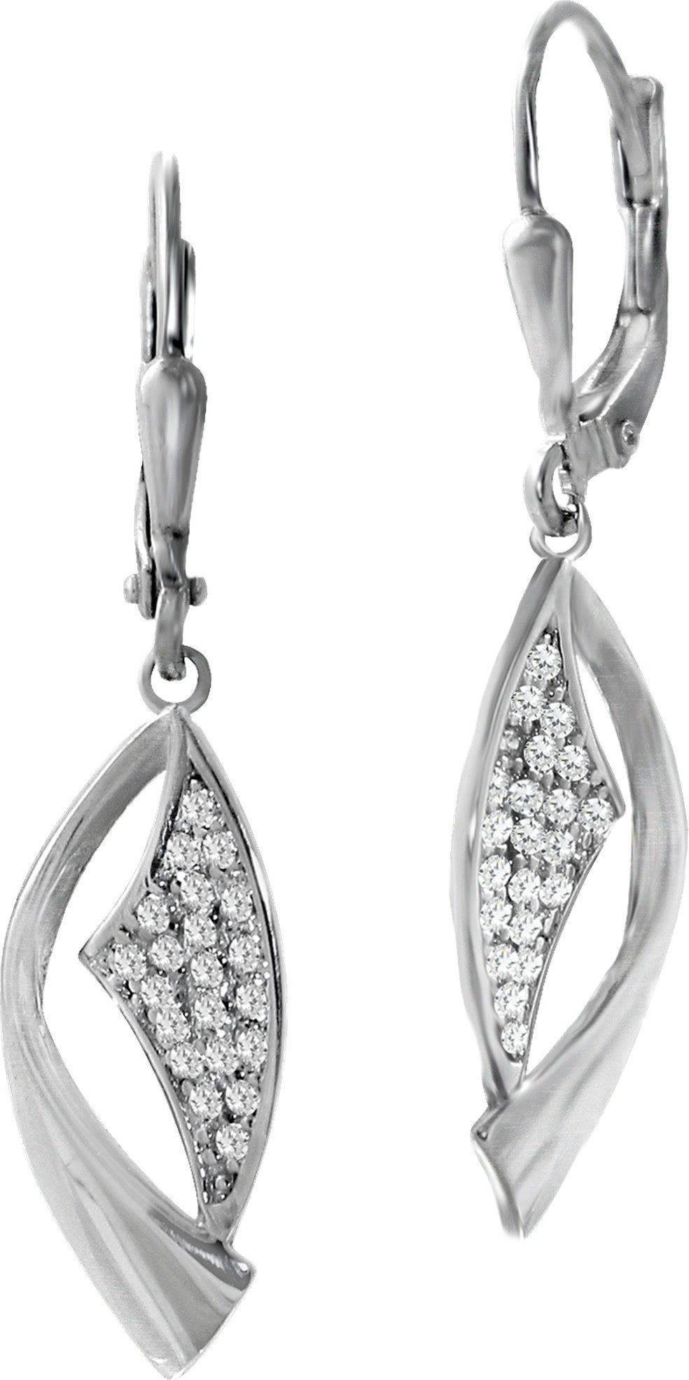 SilberDream Paar Ohrhänger SilberDream Damen Ohrhänger Ohrringe 925 (Ohrhänger), Damen Ohrhänger Banner aus 925 Sterling Silber, glanz, Farbe: silber