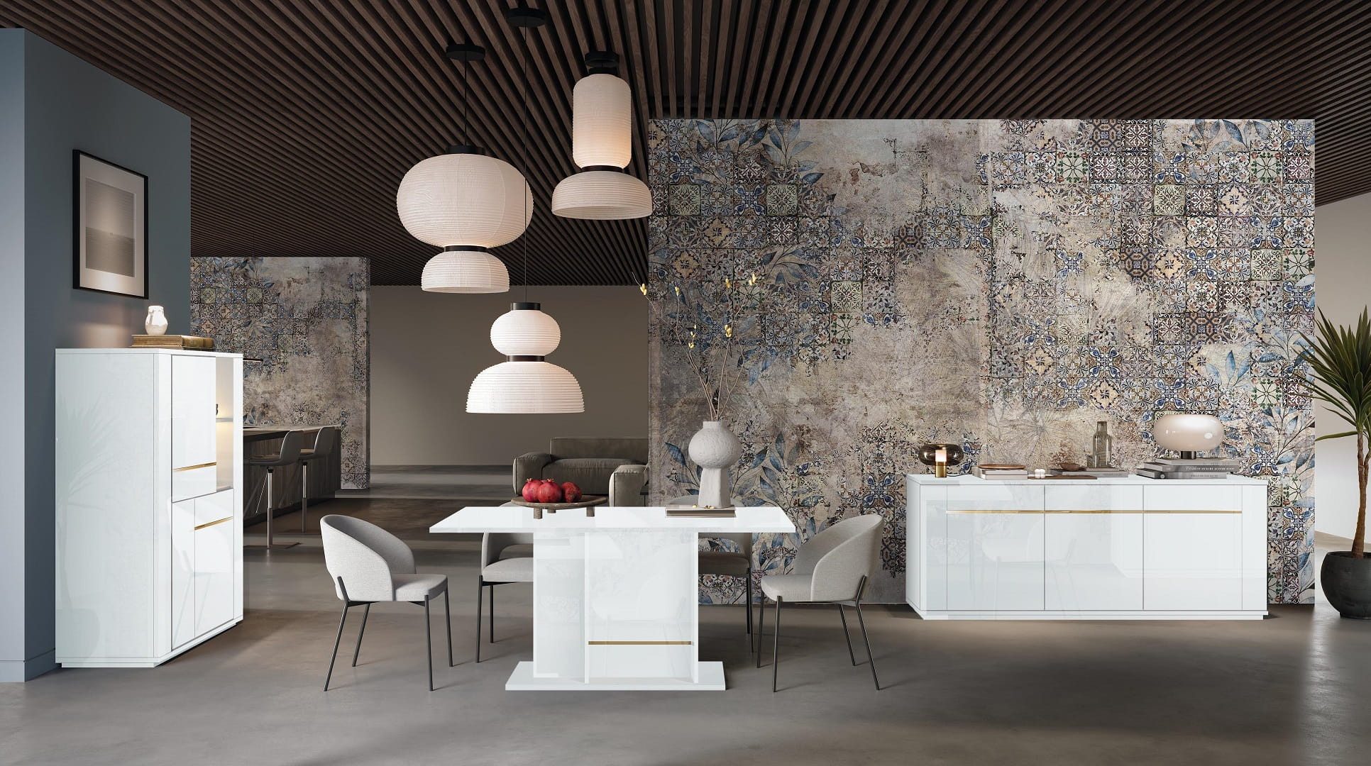 Interdesign24 Esstisch Pegaso (mit Holzgestell, in Hochglanz Weiß), Made in Italy