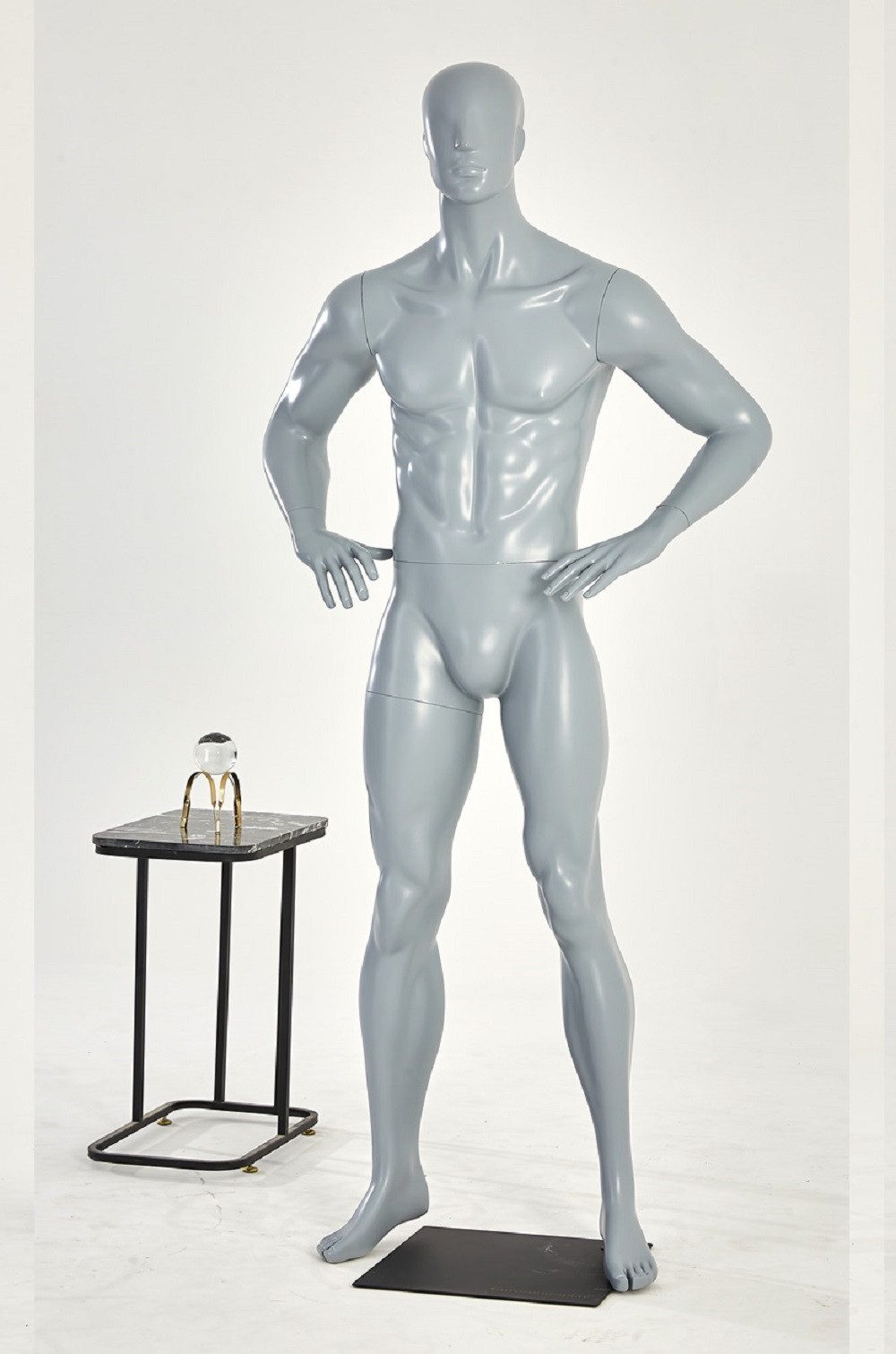 Eurohandisplay Schaufensterpuppe stehend Schaufensterpuppe grau matt lackiert Mann oder Frau Nase Mund, Nicht zutreffend