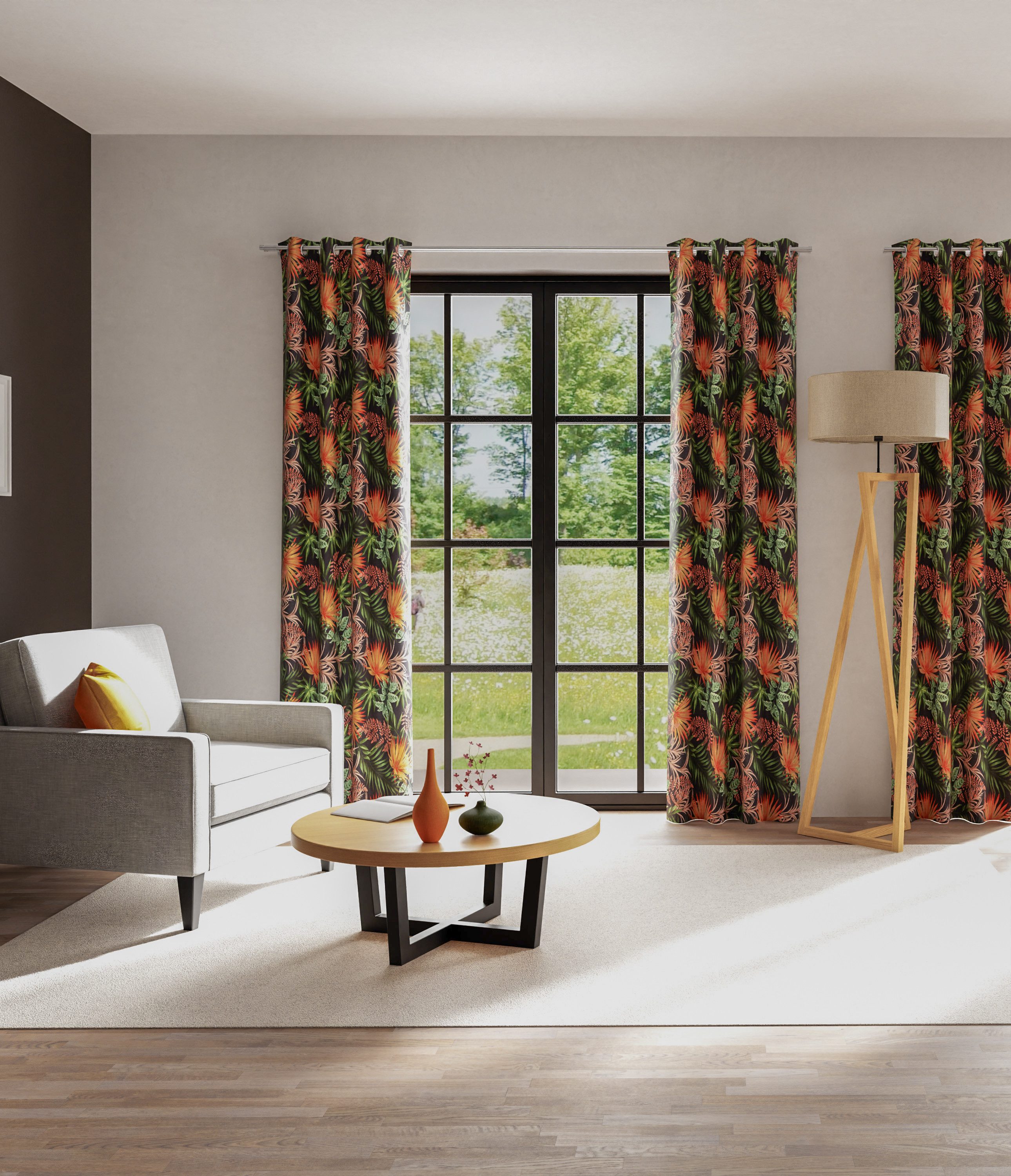 HOMING Vorhang Ember (1 St), Ösen, blickdicht, Fertigschal