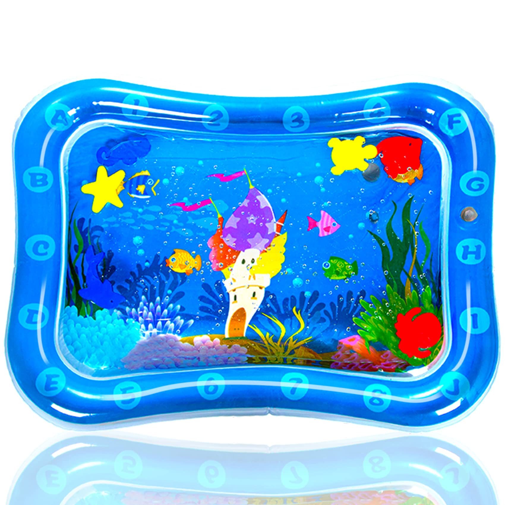 HYTIREBY Planschbecken Baby Wassermatte,Wasser Ocean, Aufblasbares Sensorisches Spielzeug, (1-tlg), Aufblasbare Wasserspielmatte für Babys mit bunten Wassertieren