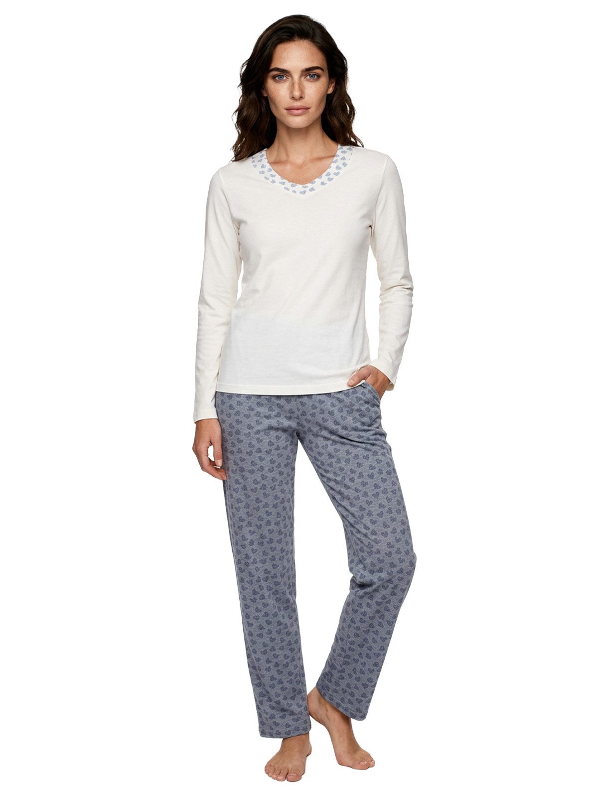 zeitlos Pyjama Pyjama Set Langarm - Heart