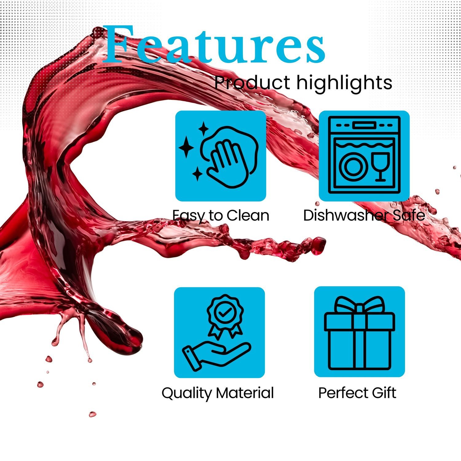 Intirilife Weinglas, 6-tlg., Glas, 6x Wein Glas 600ml Rotwein Glas Kelch Spülmaschinenfest Kristallglas