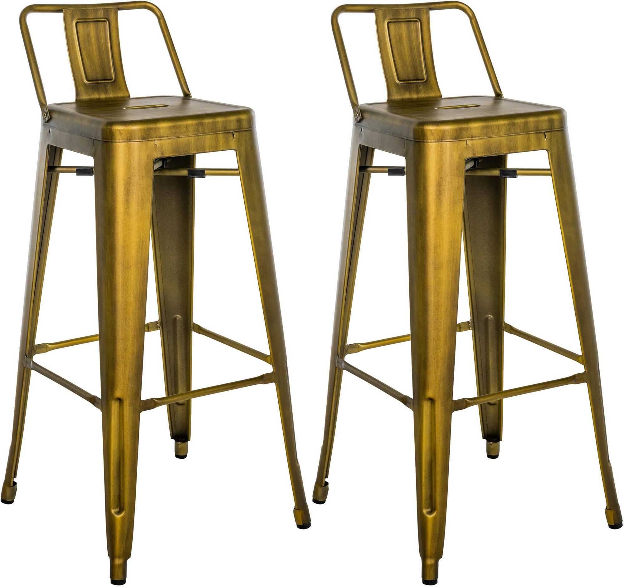 CLP Высокие табуреты Mason (2er Set, 2 St., 2er), aus Metall mit Fußstütze