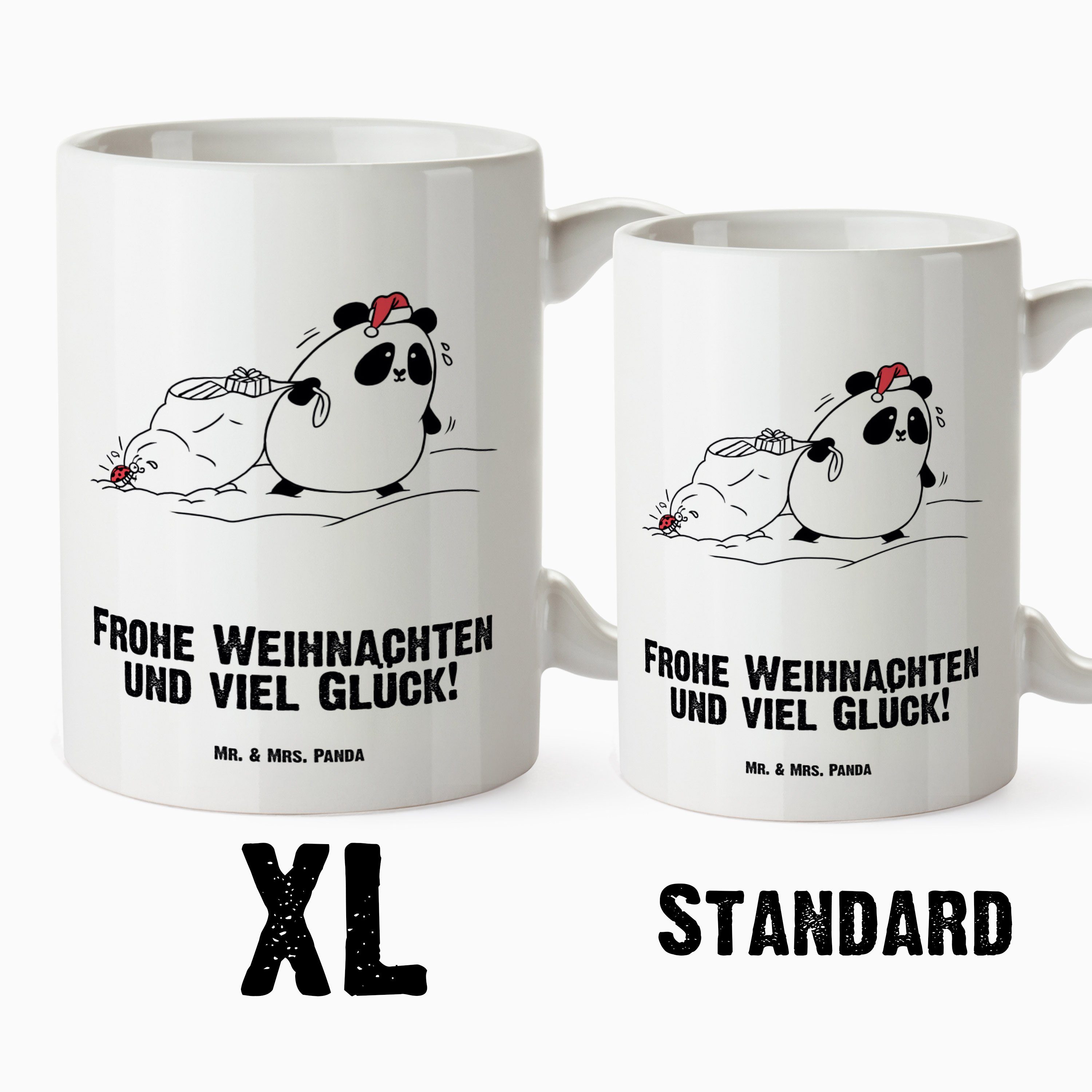 Easy Tasse Weihnachten Panda Geschenk, & Mrs. Tasse Groß, XL Peasy Frohe Keramik - XL, & XL Becher, Weiß - Mr.