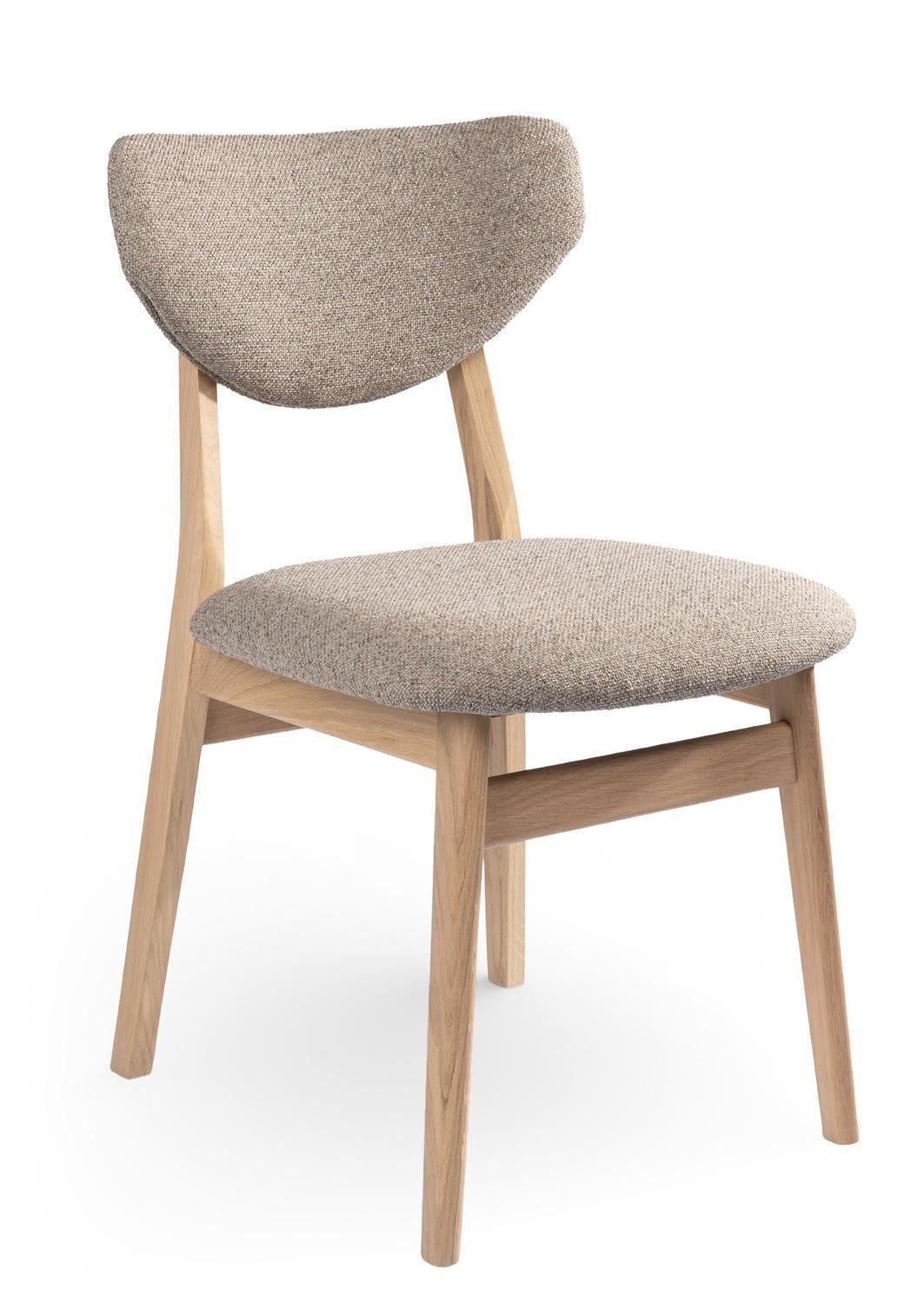 MCA furniture Esszimmerstuhl MOLTEDO, Sandfarben, (1 St), Webstoff, Bianco Eiche massiv, B 50 x H 83 x T 57 cm