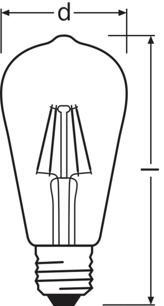 Osram LED-Leuchtmittel Osram LED Leuchtmittel Edison E27 6,5 W warmweiß, Nicht dimmbar