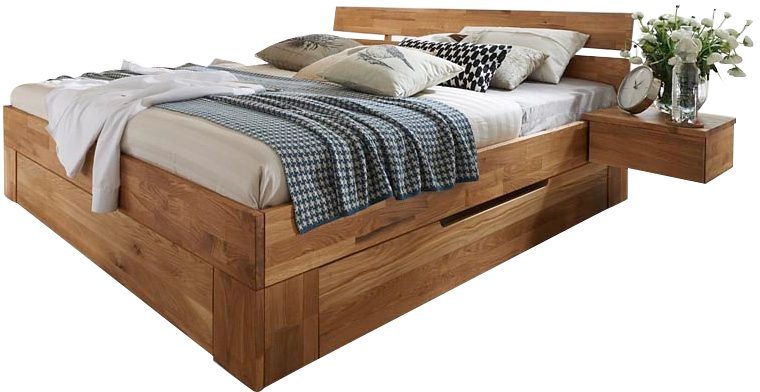 Home affaire Bettschubkasten Tommy, aus massivem Wildeichenholz, in unterschiedlichen Breiten