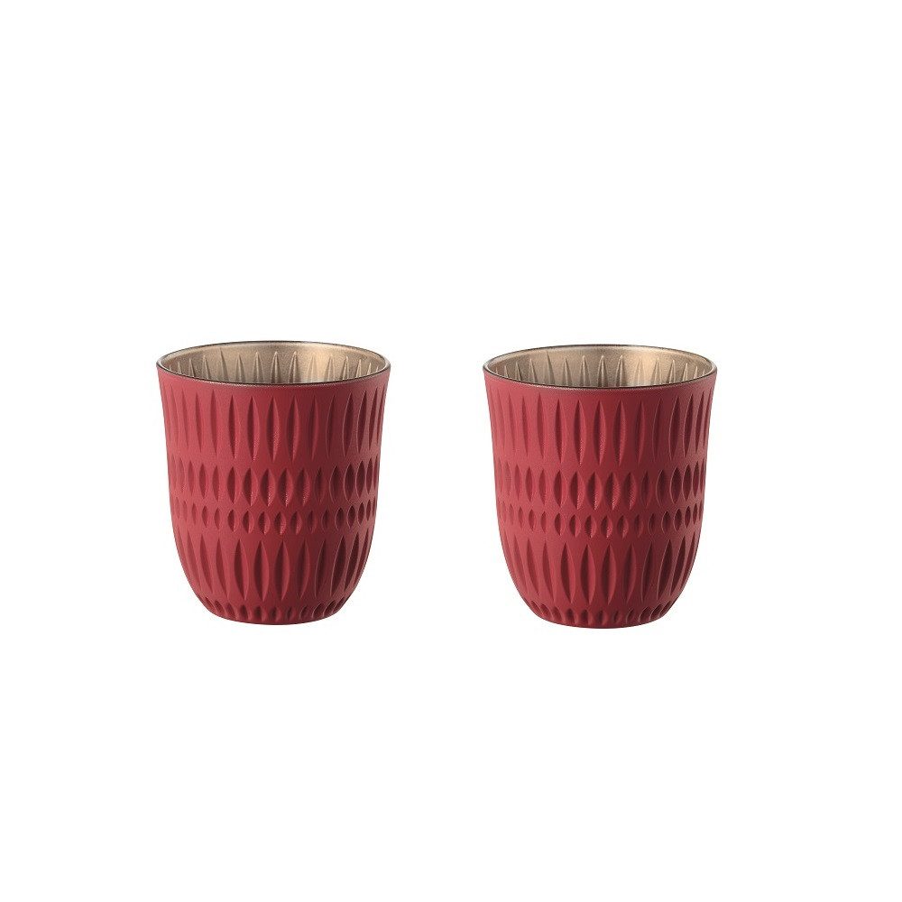 Nachtmann Cocktailglas Nachtmann Ethno Colors Becher Red/Gold 2er Set, Kristallglas