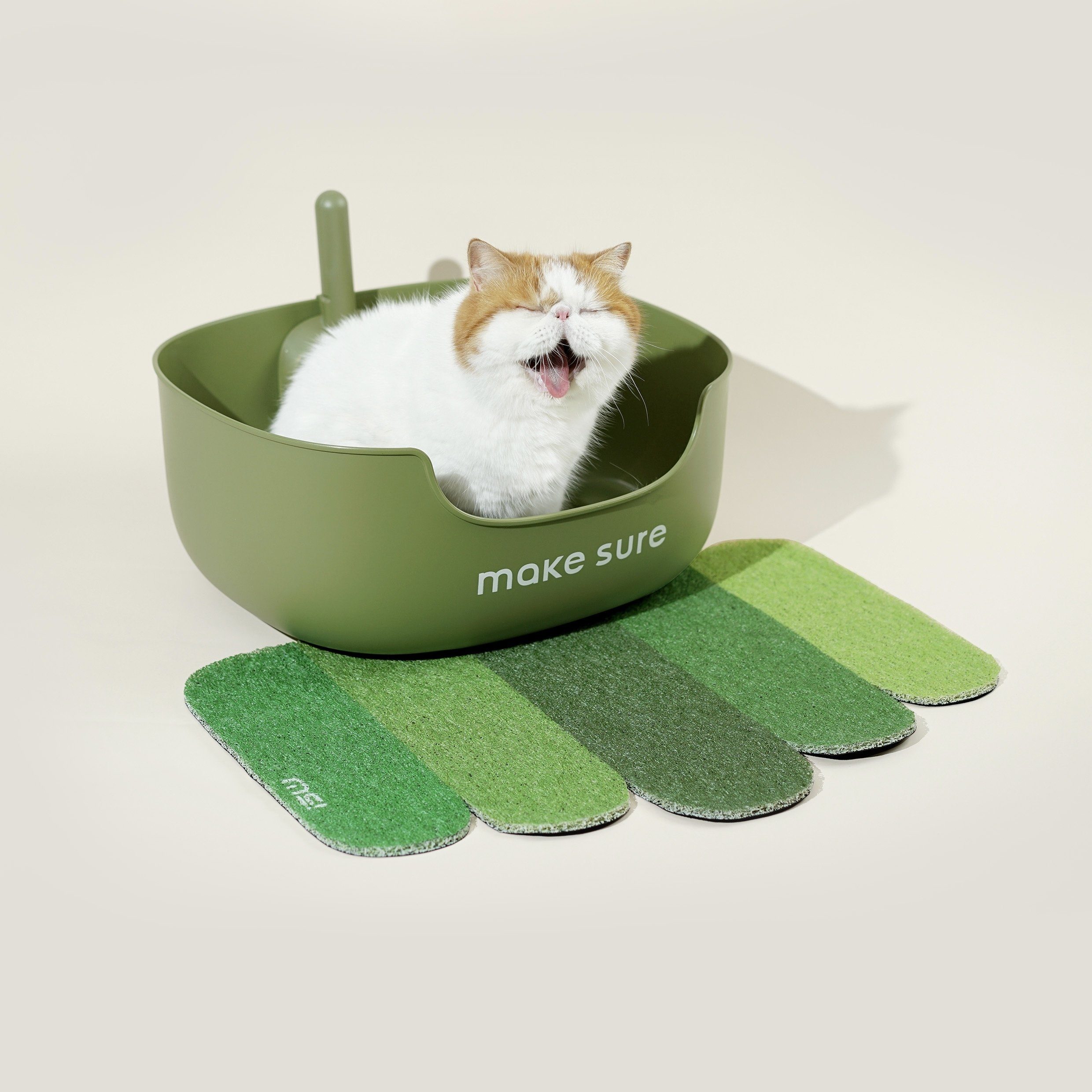 Purpurra Katzentoilette Makesure – LITE Katzentoilette mit Streuschaufel und Vorlege
