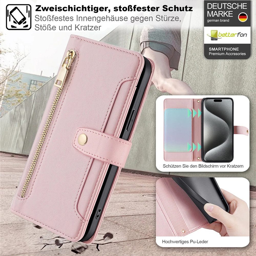 betterfon Handykette mit Portemonnaie für iPhone -Handyhülle Kartenfächern, Hände frei – mit Silikonhülle & Schnur für flexiblen Alltag