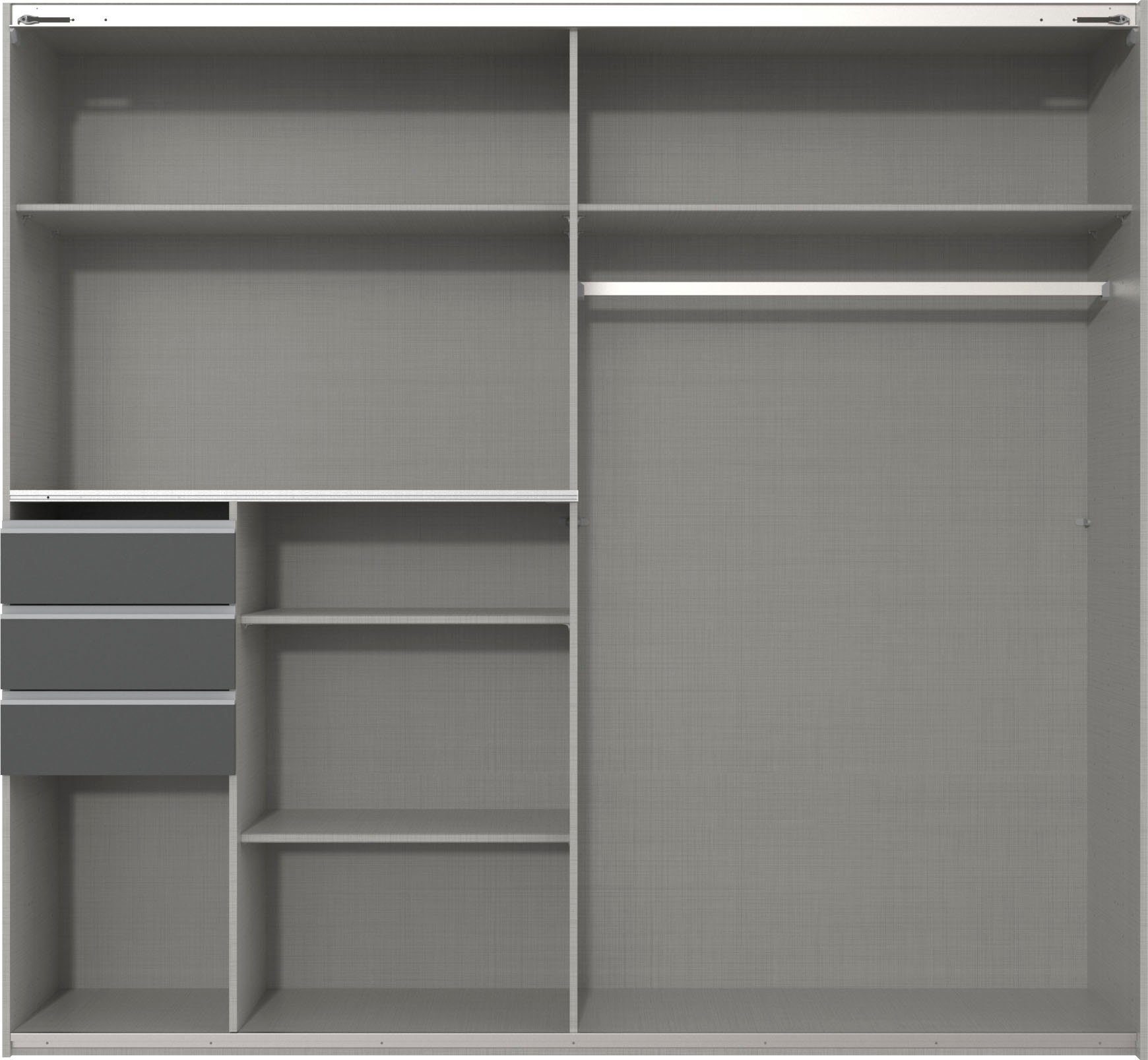Wimex Schwebetürenschrank Saigon mit Glaselementen, 2 Türen, 225cm breit – Bild 3 von 5