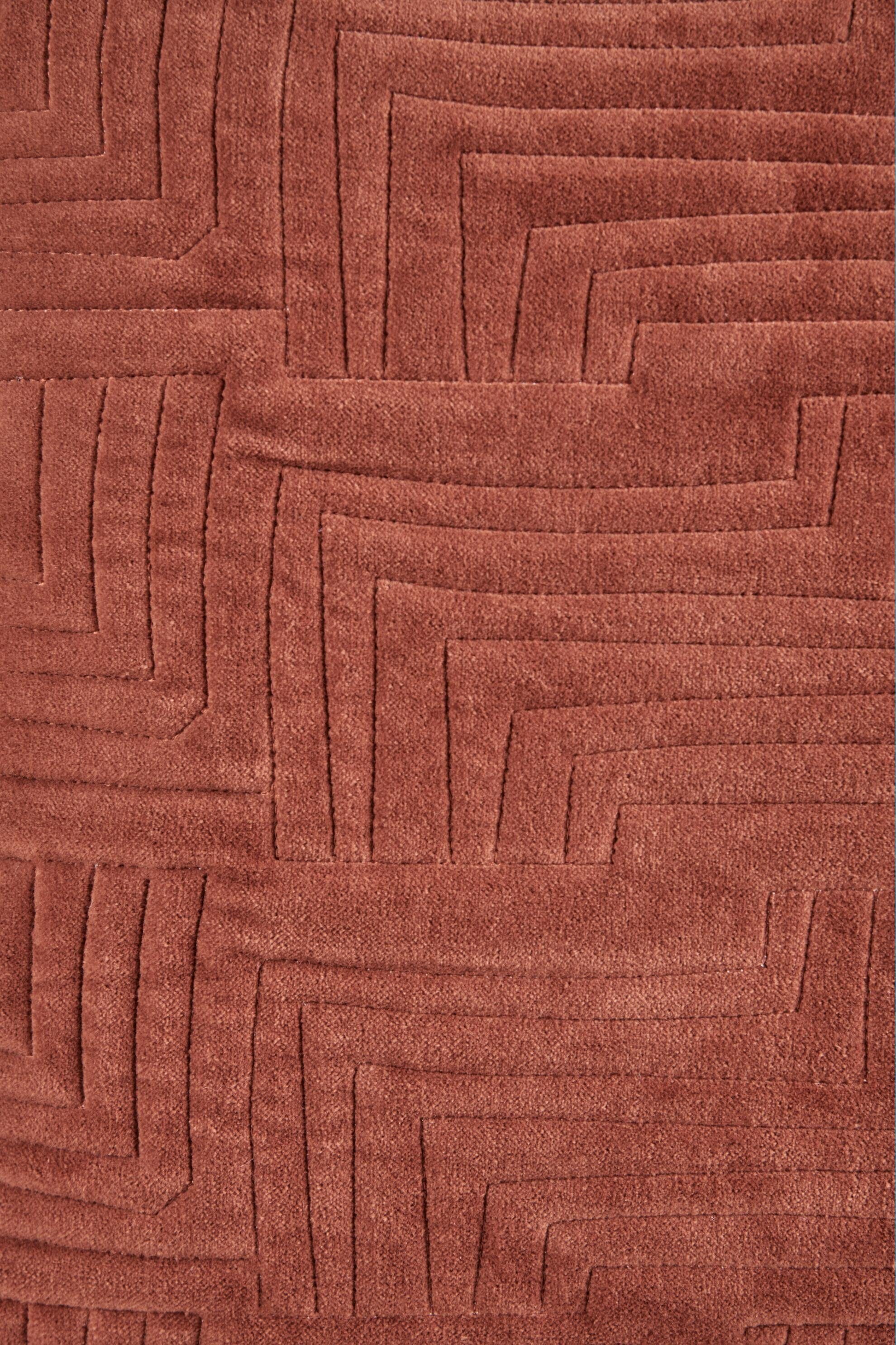 gestepptes Sunburn Füllung Samtkissen mit Dorliana, Terra inkl. in 45x45cm, carla&marge Dekokissen Linien, Terrakotta