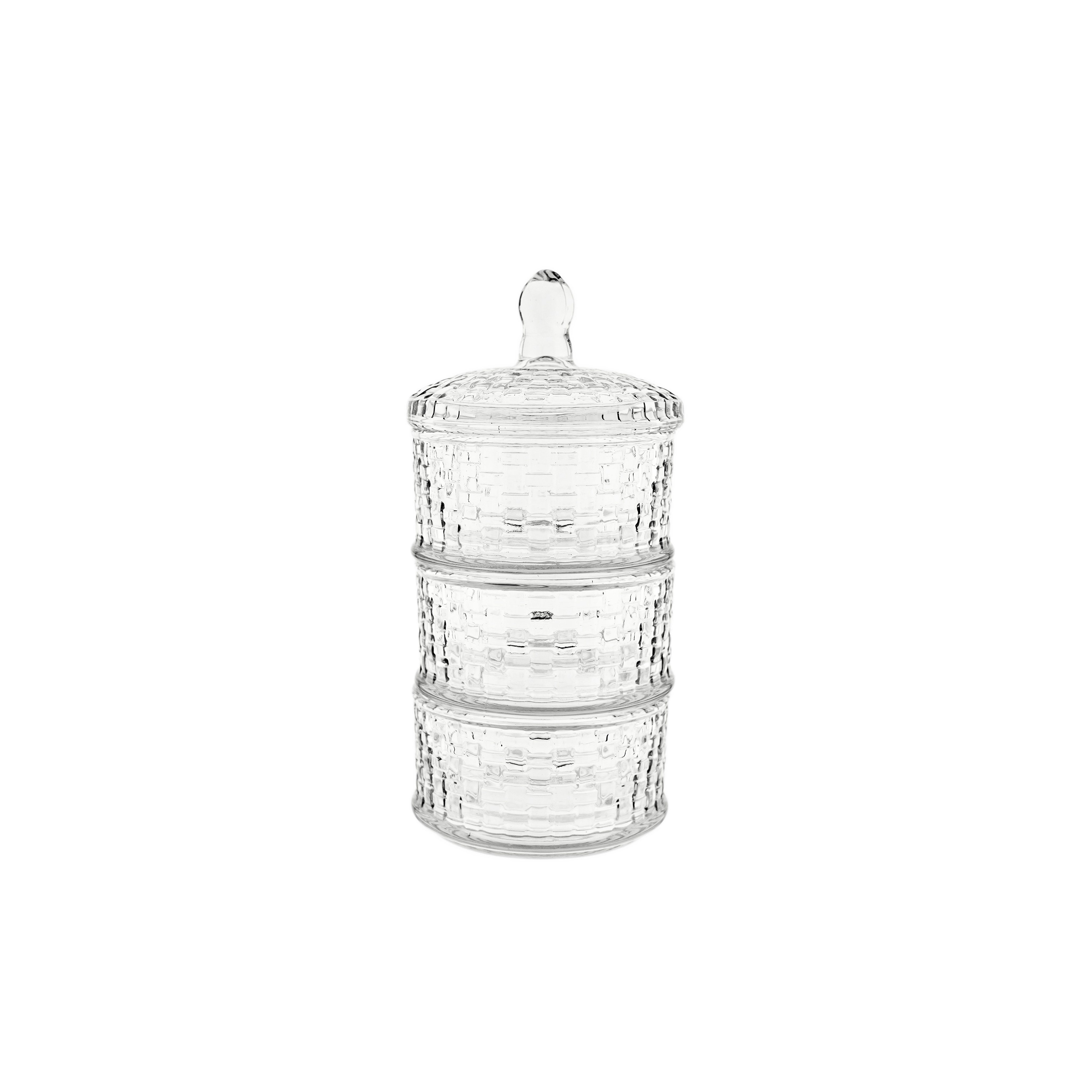 Sunay Schale Bonboniere-Set 3-teilig mit Deckel aus hochwertigem Glas, Glas, (1-tlg)