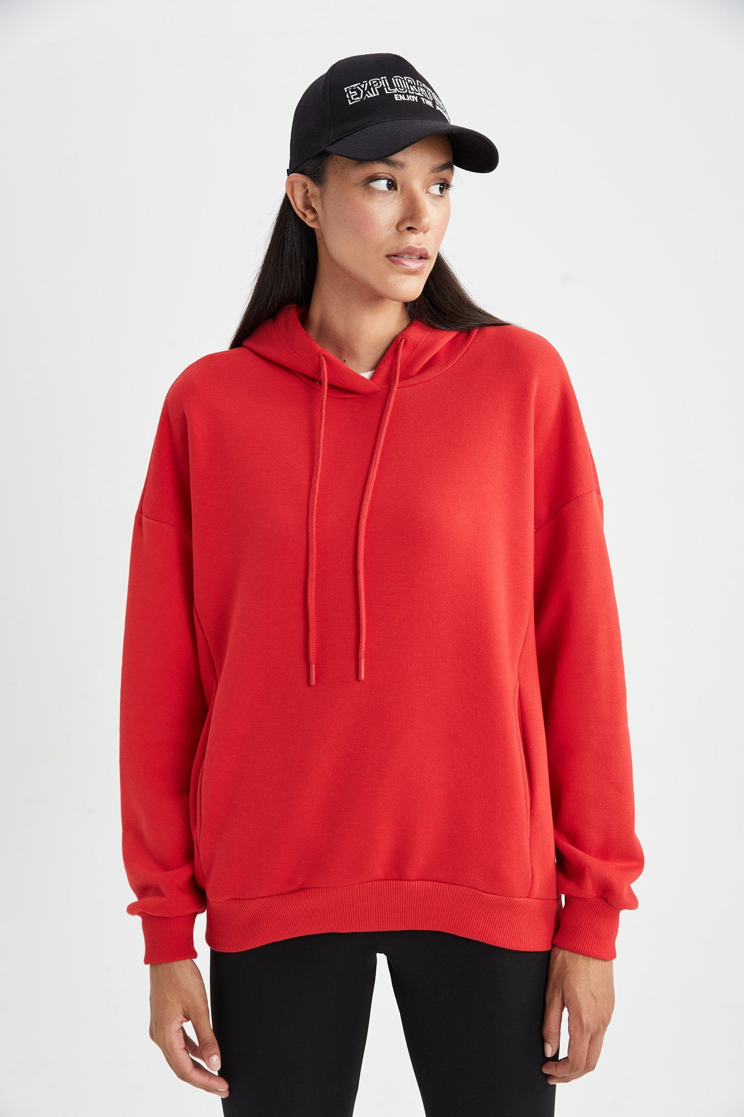 DeFacto Sweatshirt Damen Sweatshirt OVERSIZE FIT Rot | Sweatshirts