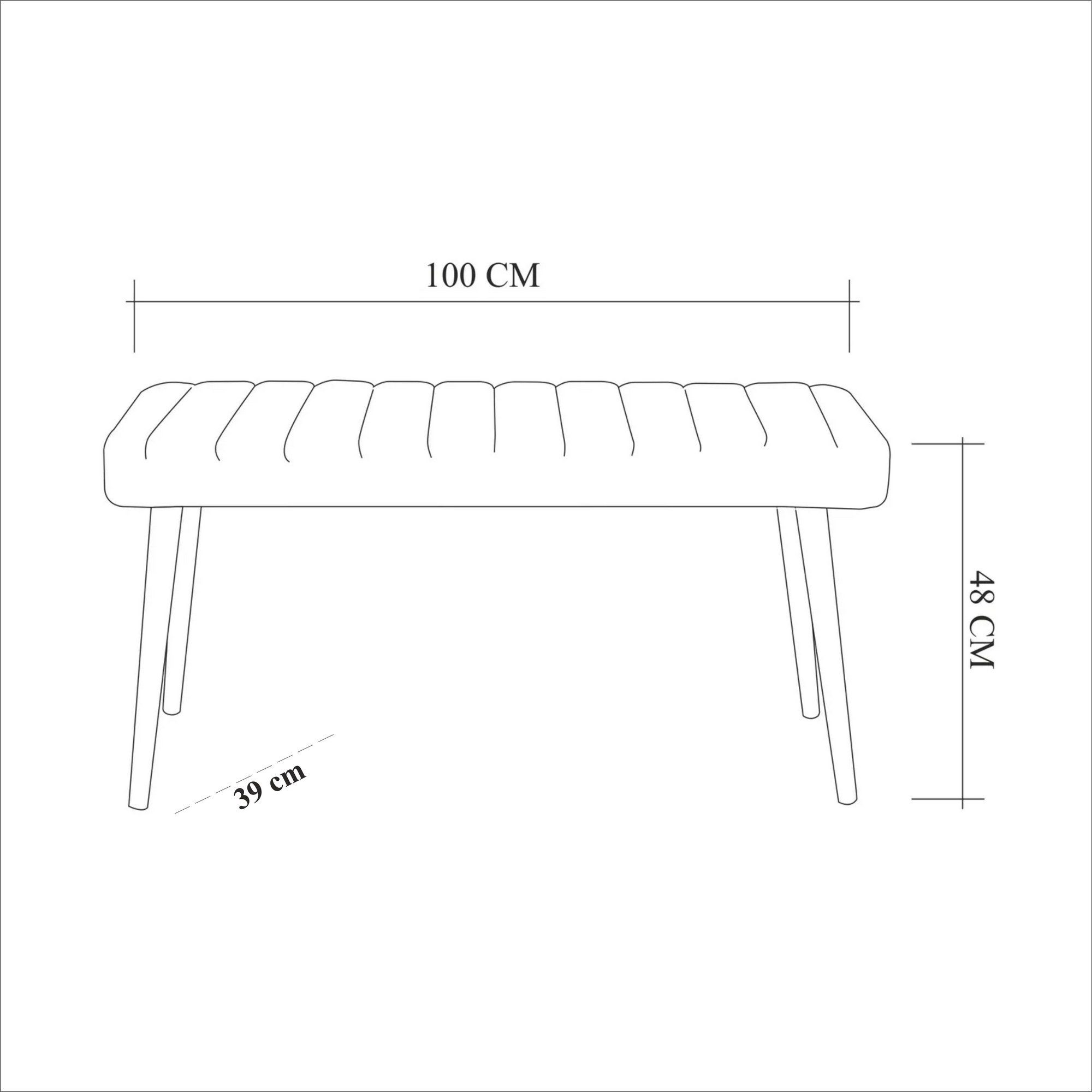 Decor cm, Sitzbank Rahmen: Metall 48x100x38 Skye