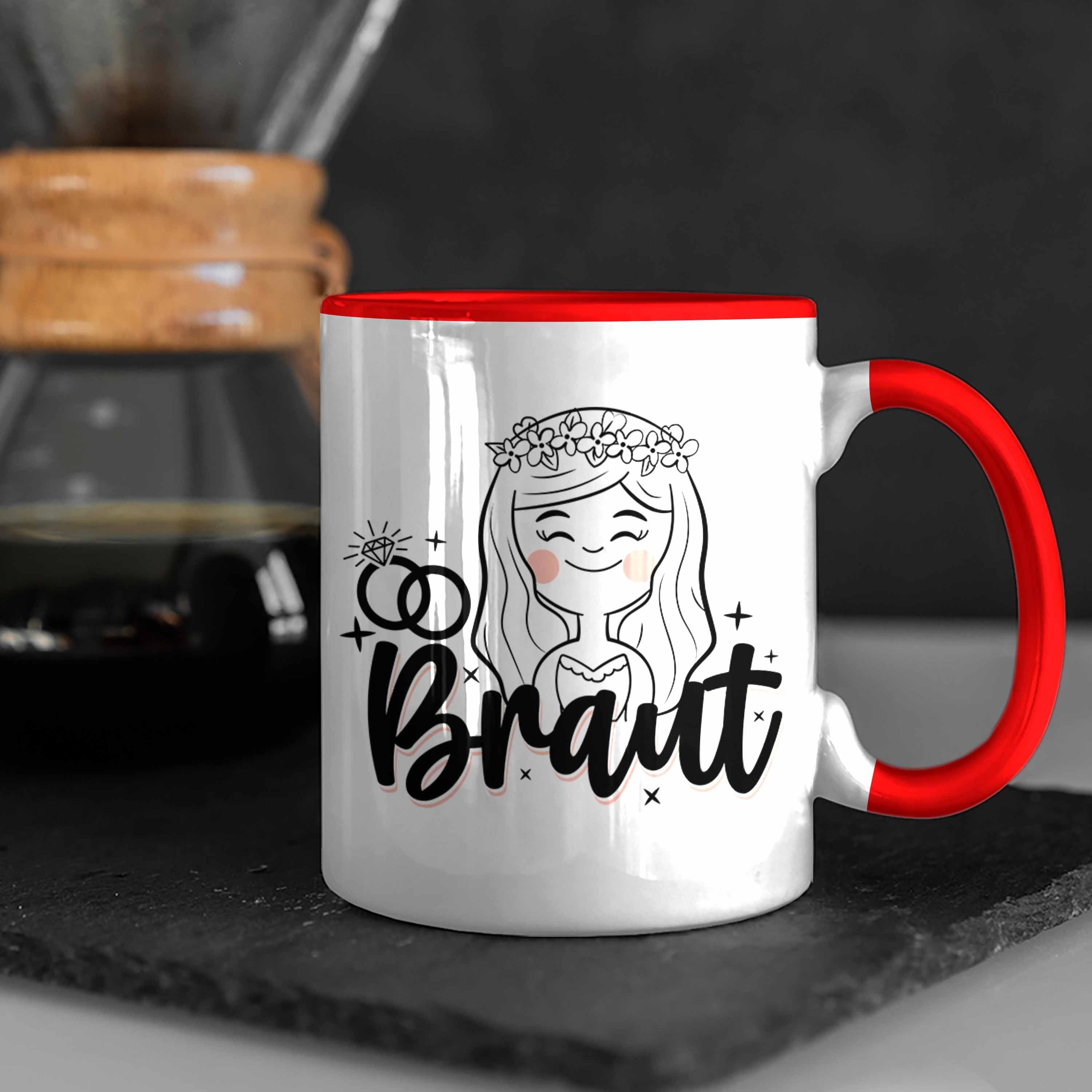 Braut für Hochzeit Tasse - Trendation Geschenkidee Rot Braut Tasse Geschenk Trendation