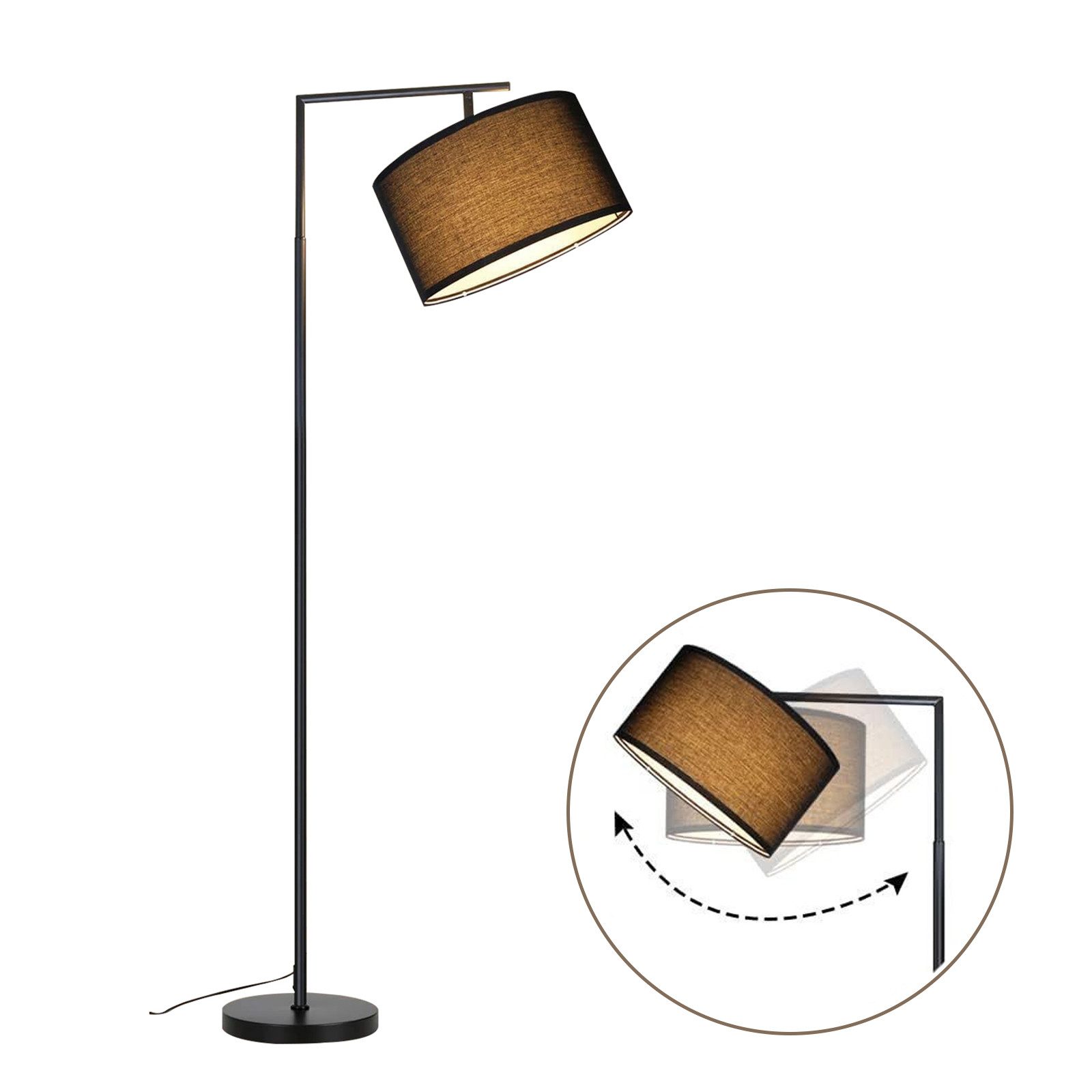 ZMH Stehlampe Whonzimmer Stoff Design Modern Deko Lese E27mit Fußschalter B günstig online kaufen