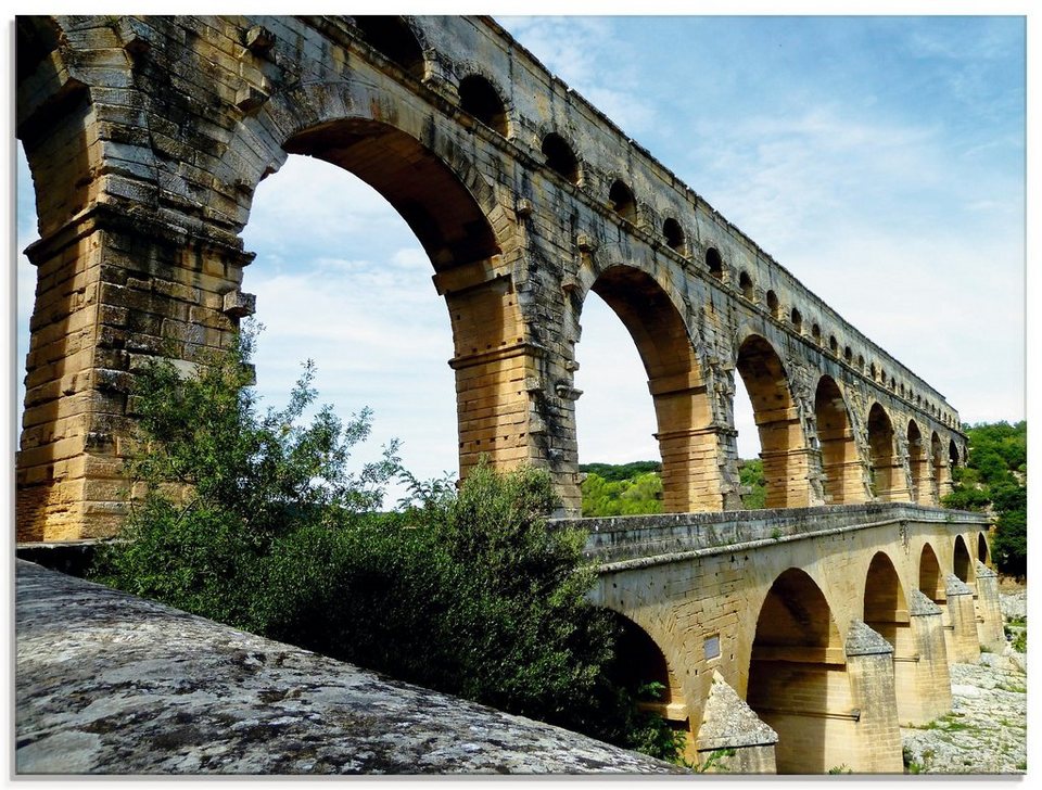 Artland Glasbild Pont du Gard 2, Brücken (1 St), in verschiedenen Größen