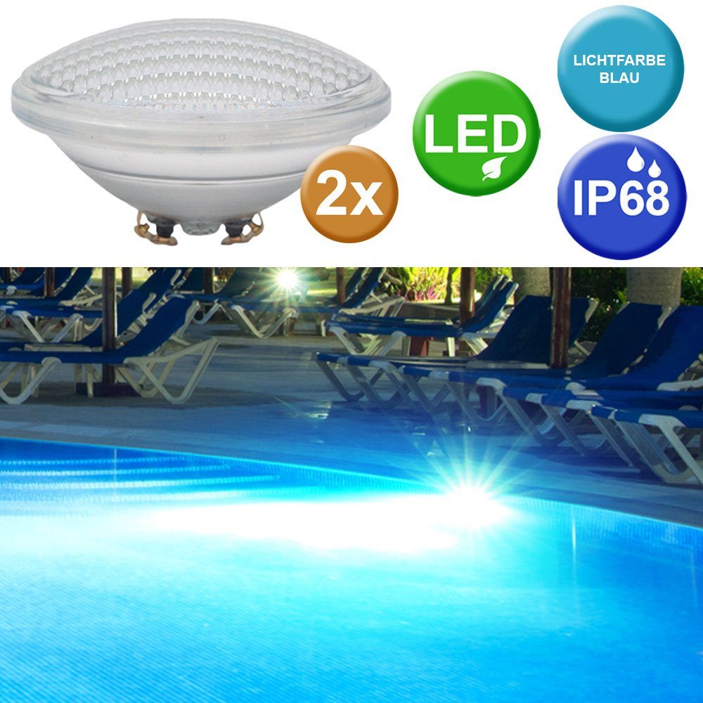 etc-shop LED-Leuchtmittel, 2er Set SMD LED Swimming Pool Teich Scheinwerfer Lampen