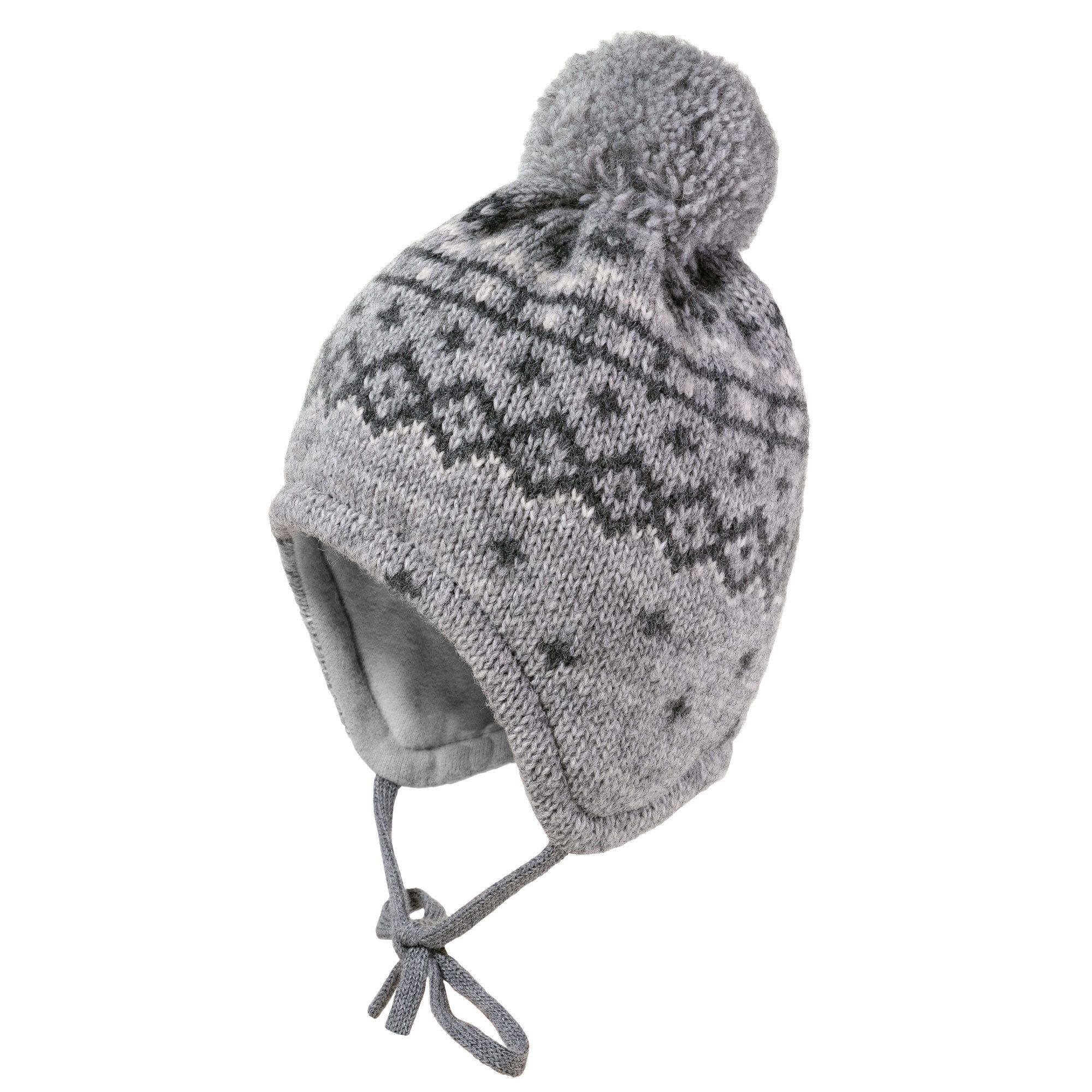 Strickmütze MINI-Mütze, ausgenäht Jacquard Norweger, Futter