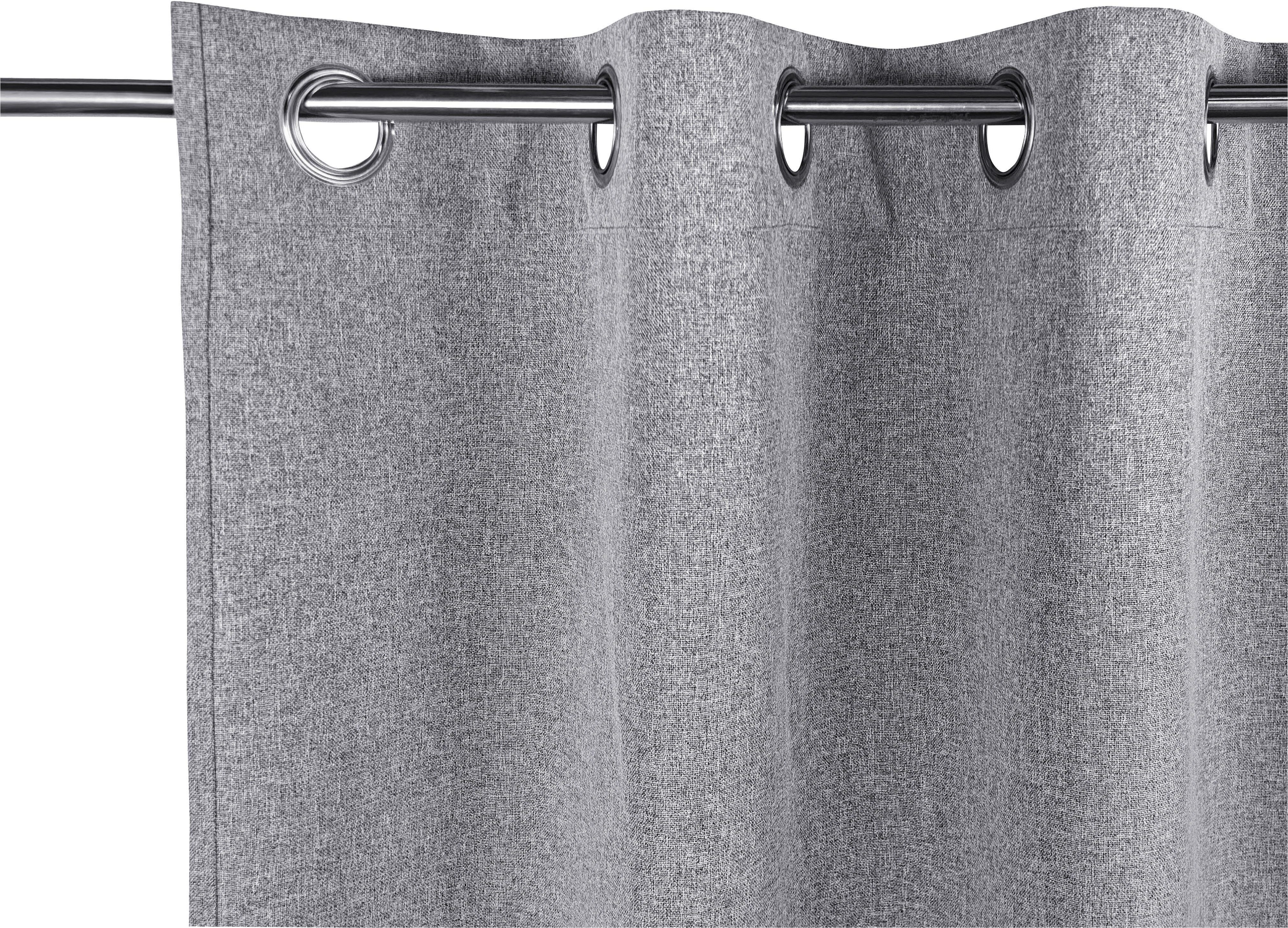 OTTO home Verdunkelungsvorhang Ronnel, 100% Lichtschutz (2 St), Ösen, verdunkelnd, Polyester, einfarbig, Wohnzimmer, Schlaf/-Kinderzimmer, 100% verdunkelnd – Bild 4 von 5