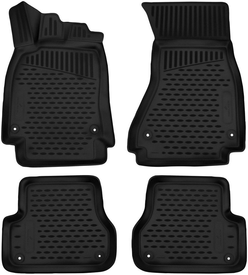 WALSER Passform-Fußmatten (4 St), für Audi A6 Limousine 11/2010 - 09/2018,  ohne Fach unter Fahrersitz