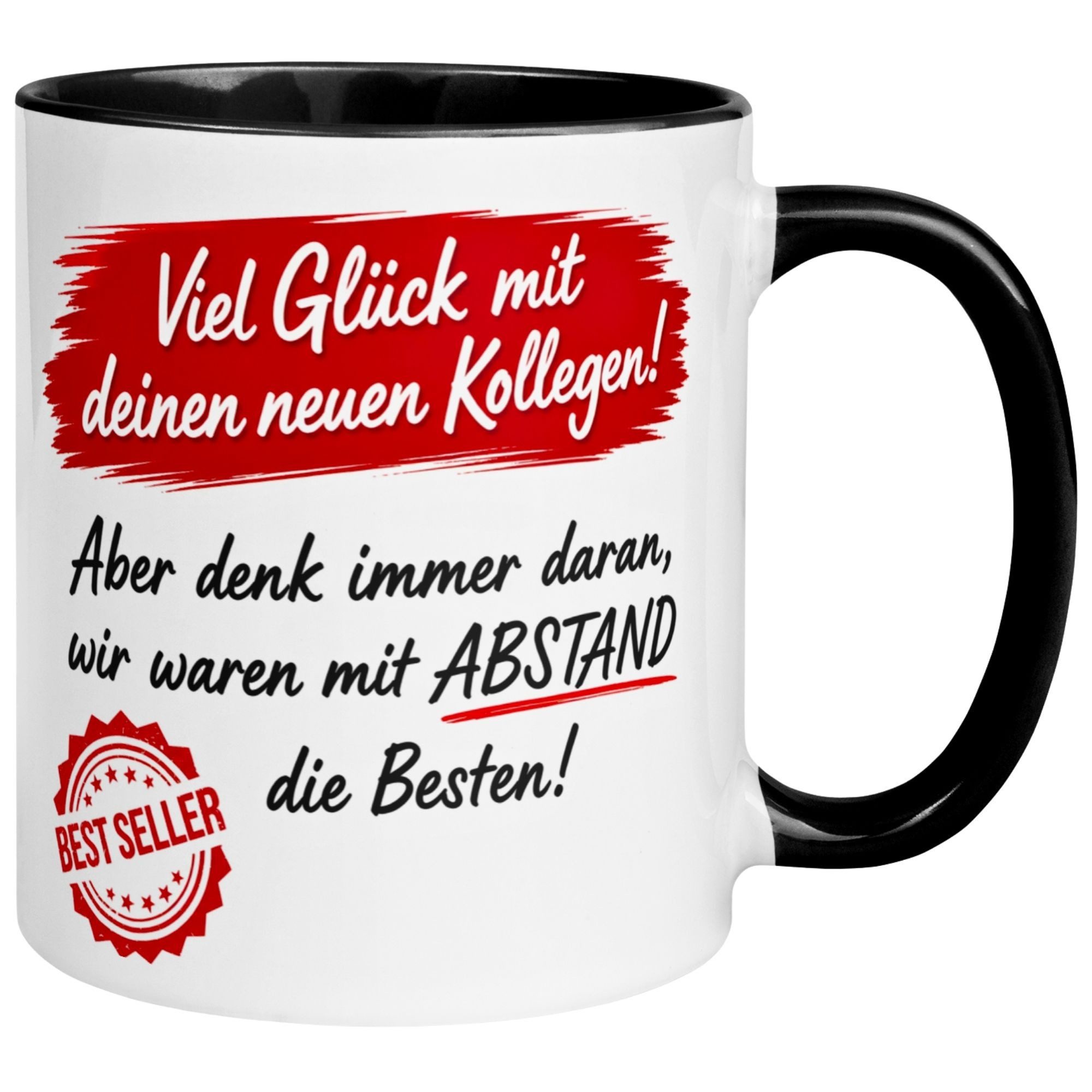 Momentals Tasse Wir waren mit Abstand die Besten – Abschiedsgeschenk Kollegin Kollegen, Gratis Versand · Links-&Rechtshänder · Spülmaschinenfest