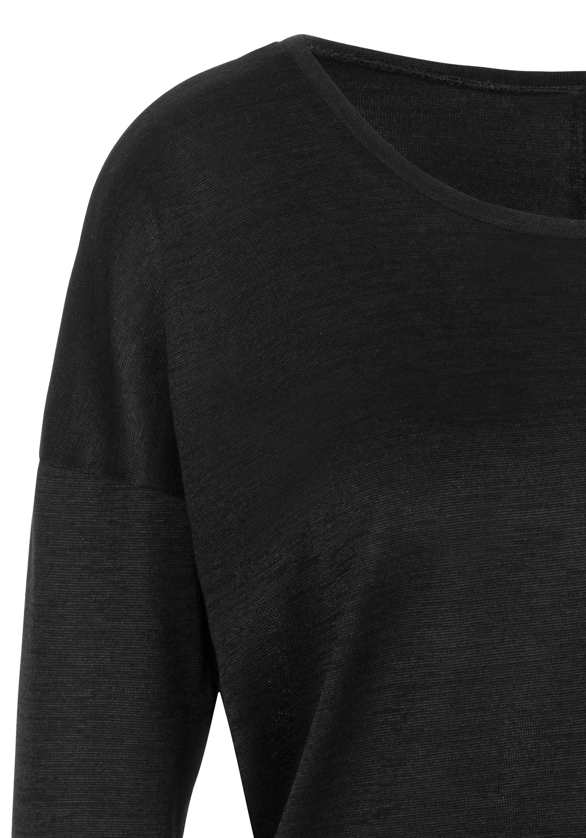 LASCANA 3/4-Arm-Shirt aus feinem Strick aus pflegeleichter Qualität mit Viskose