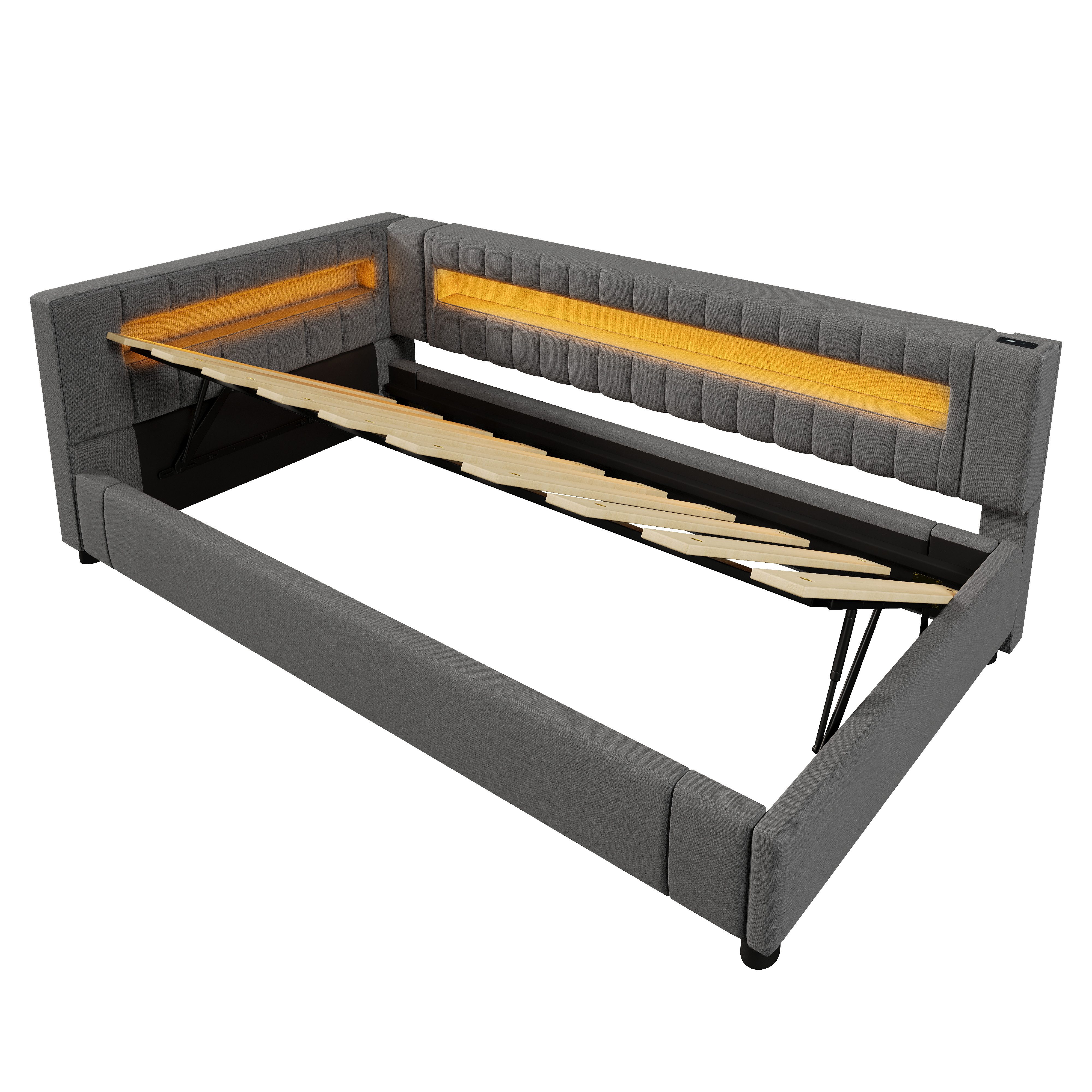 MODFU Schlafsofa Polsterbett, mit USB-C, hydraulischem günstig online kaufen