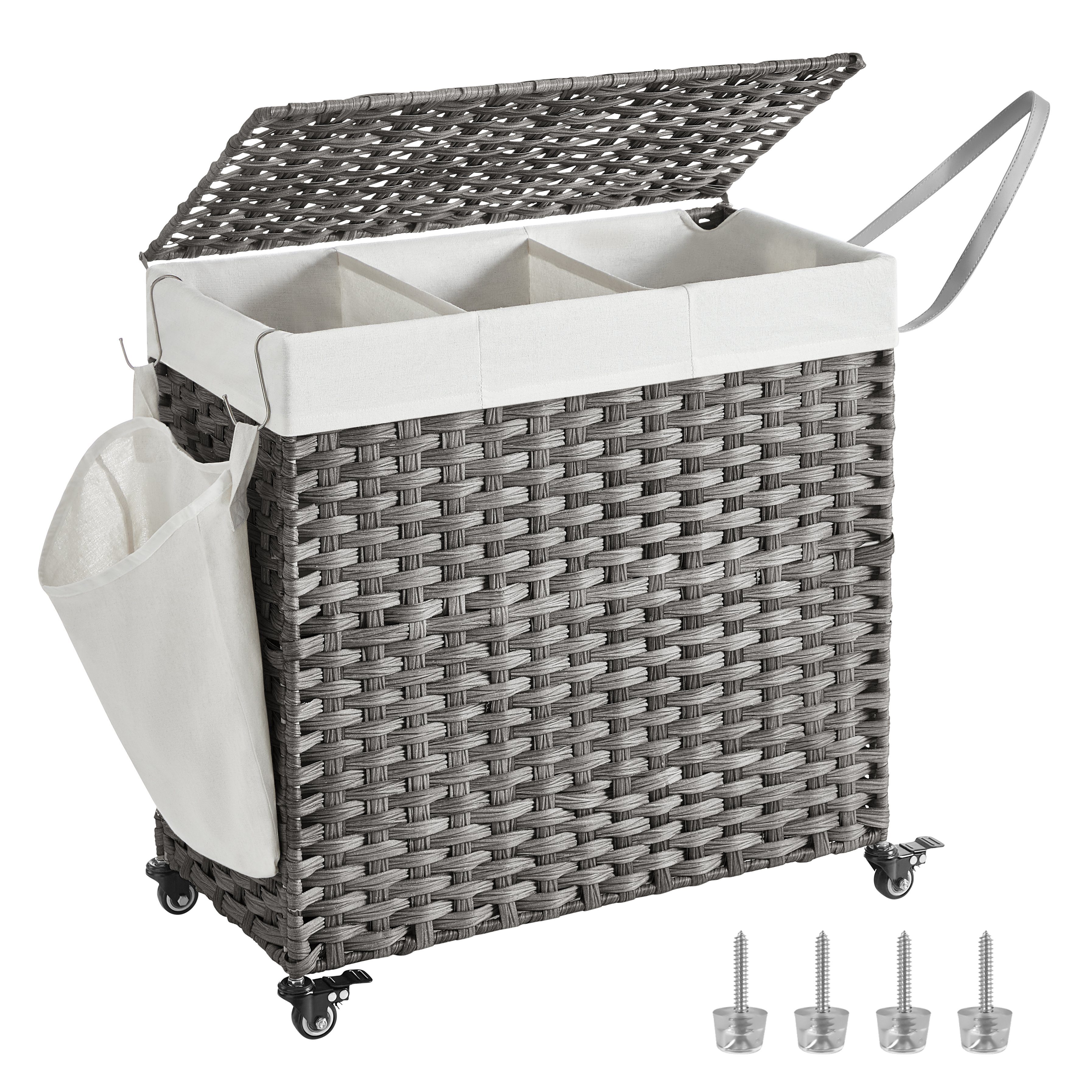 SONGMICS Wäschekorb, 140 L, mit 3 günstig online kaufen